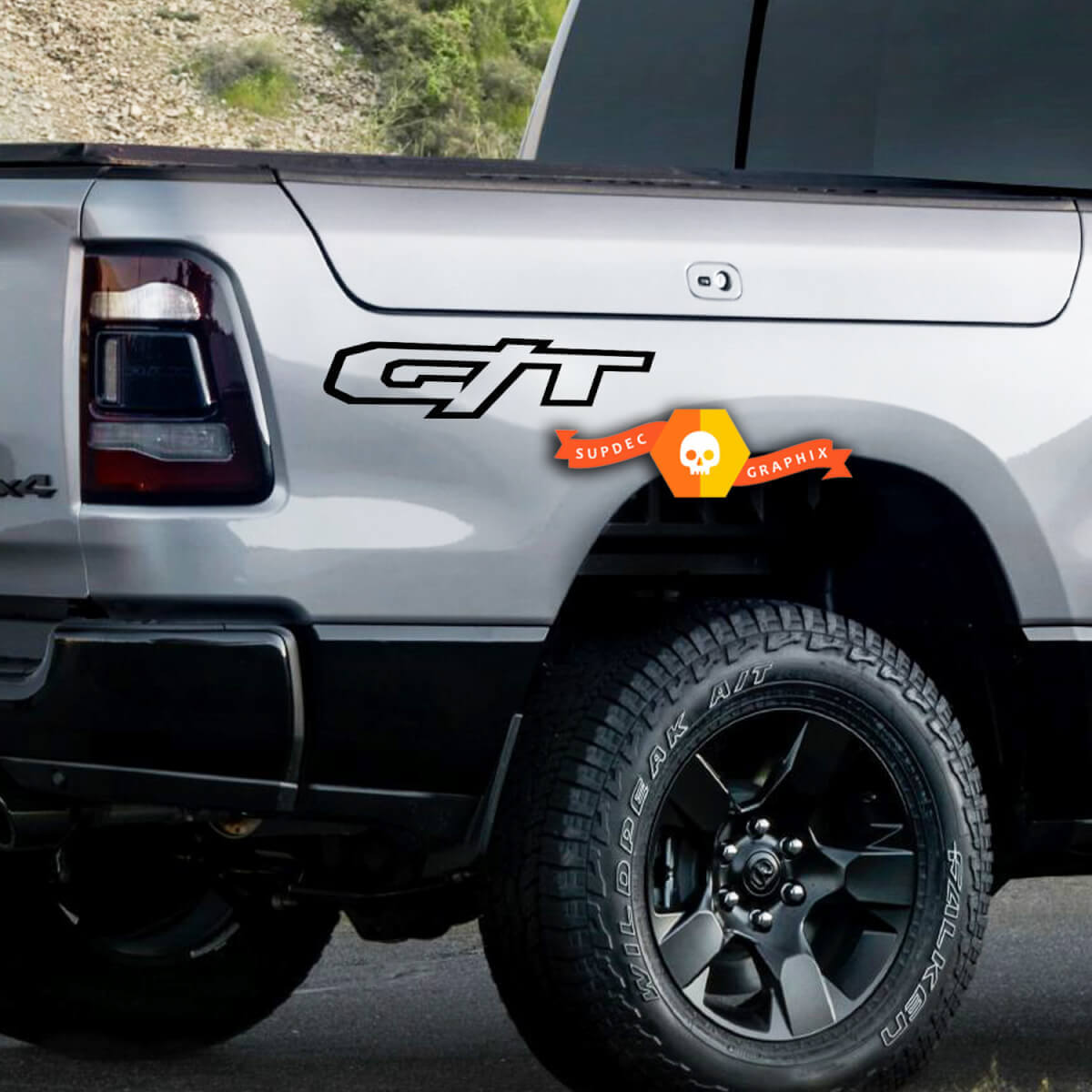 G/T Kotflügel Vinyl-Aufkleber-Set für Dodge RAM 1500 Laramie & Rebel