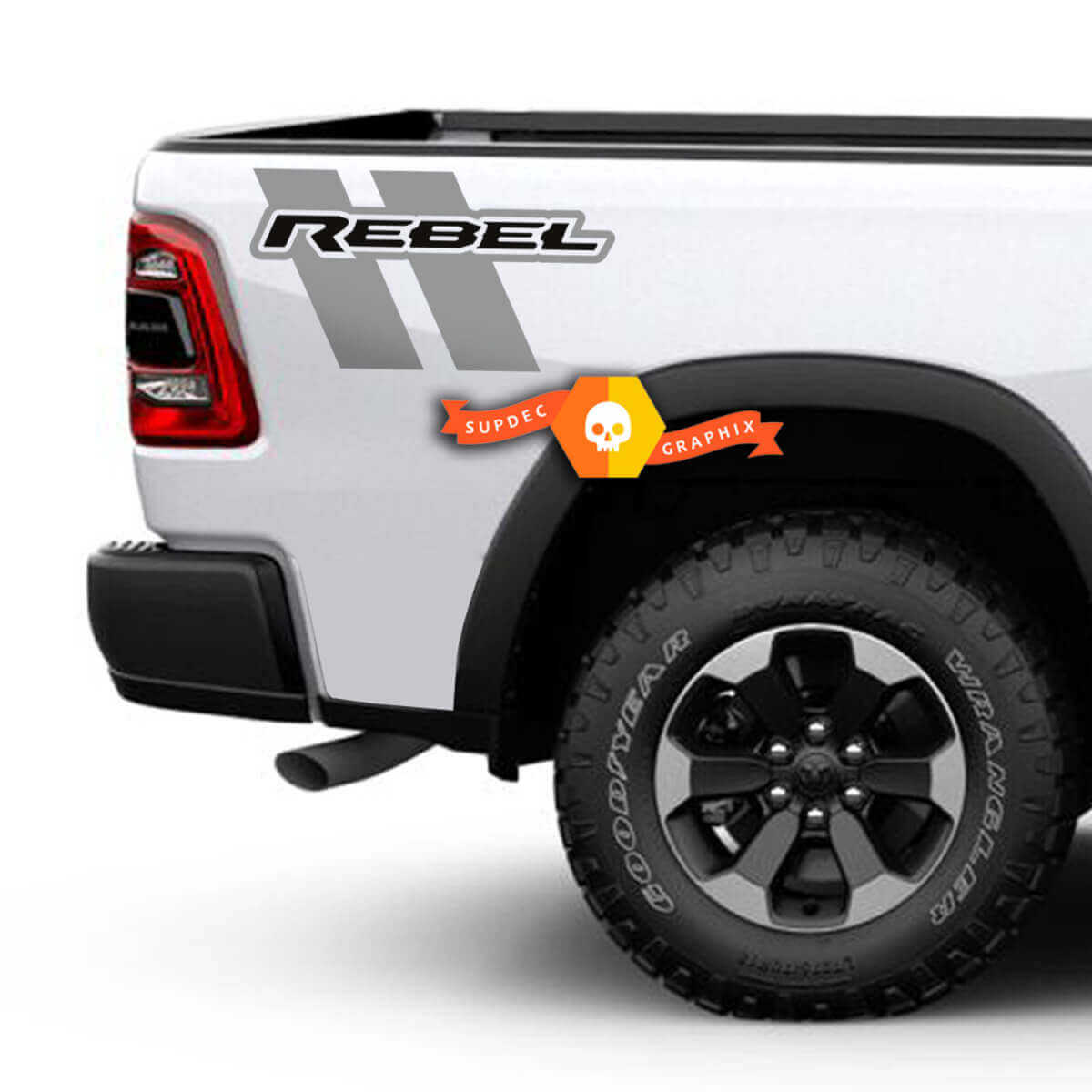 Rebel Hash Bedside Streifen Vinylaufkleber Set für RAM 1500 Rebel