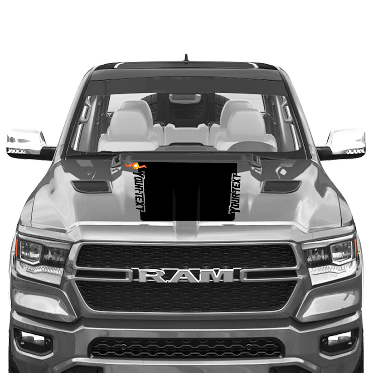 Blackout-Streifen Motorhauben-Vinyl-Aufkleber für Dodge Ram 1500 TRX 2019+