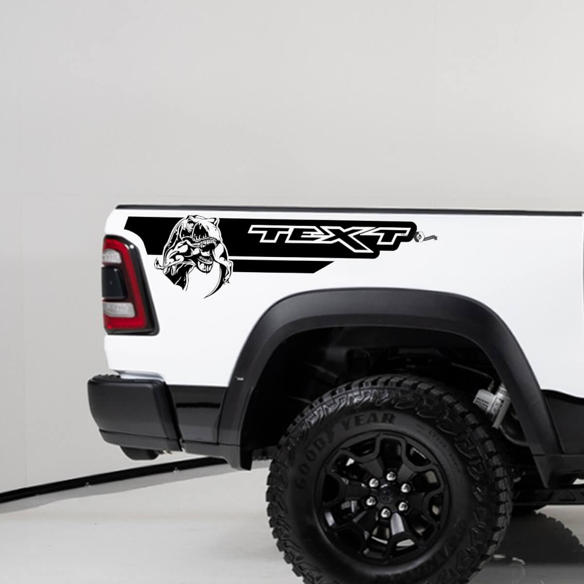 TRX Style Individuelle Text Heckseitenstreifen Vinyl-Aufkleber für Dodge Ram 1500
