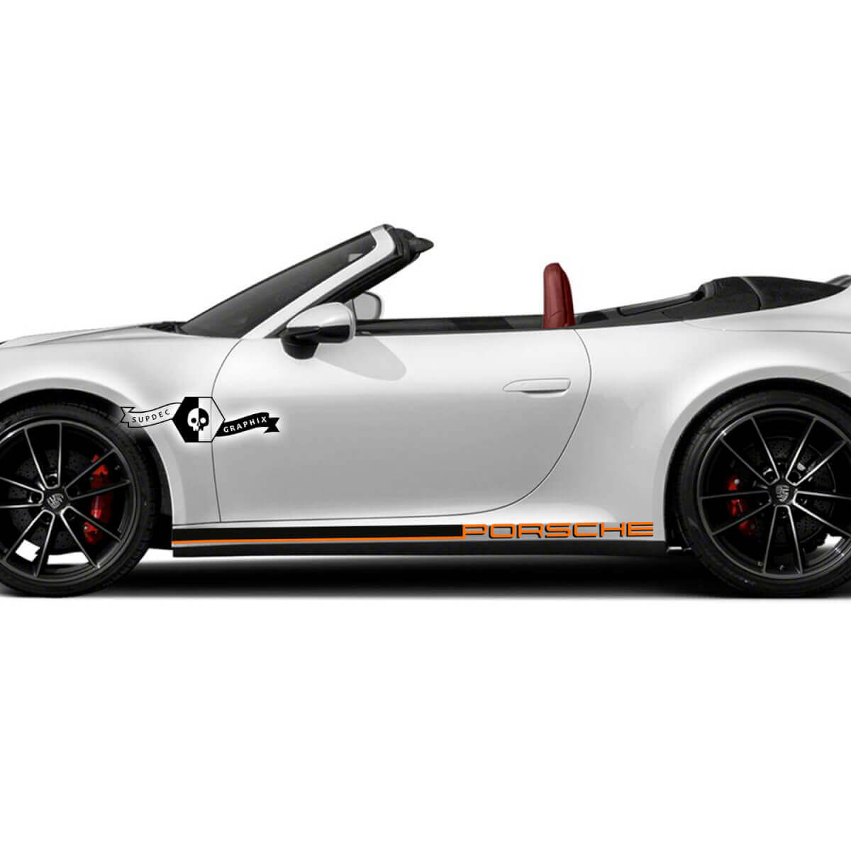 2 Porsche 911 Porsche Carrera Rocker Panel 2 Farben Seitenstreifen Türen Kits Aufkleber Aufkleber
