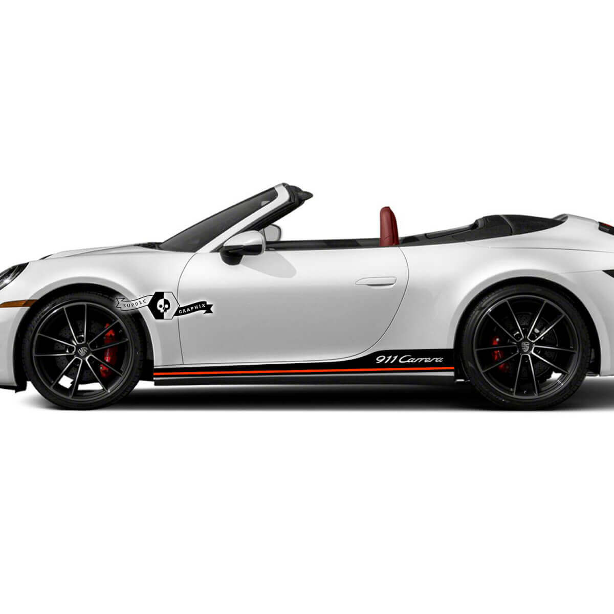 2 Porsche 911 Porsche Carrera Rocker Panel 2 Farben Akzentlinie Seitenstreifen Türen Kits Aufkleber Aufkleber
