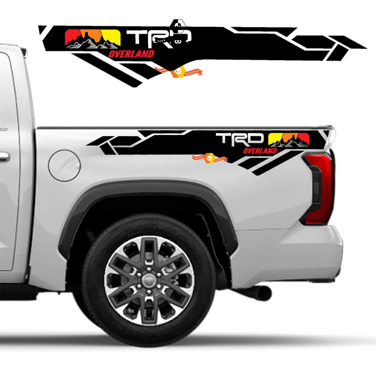 TRD Overland Edition Mountain Vintage Colors Bettseiten-Vinyl-Aufkleber passend für Toyota Tundra 2022 2023 2024
