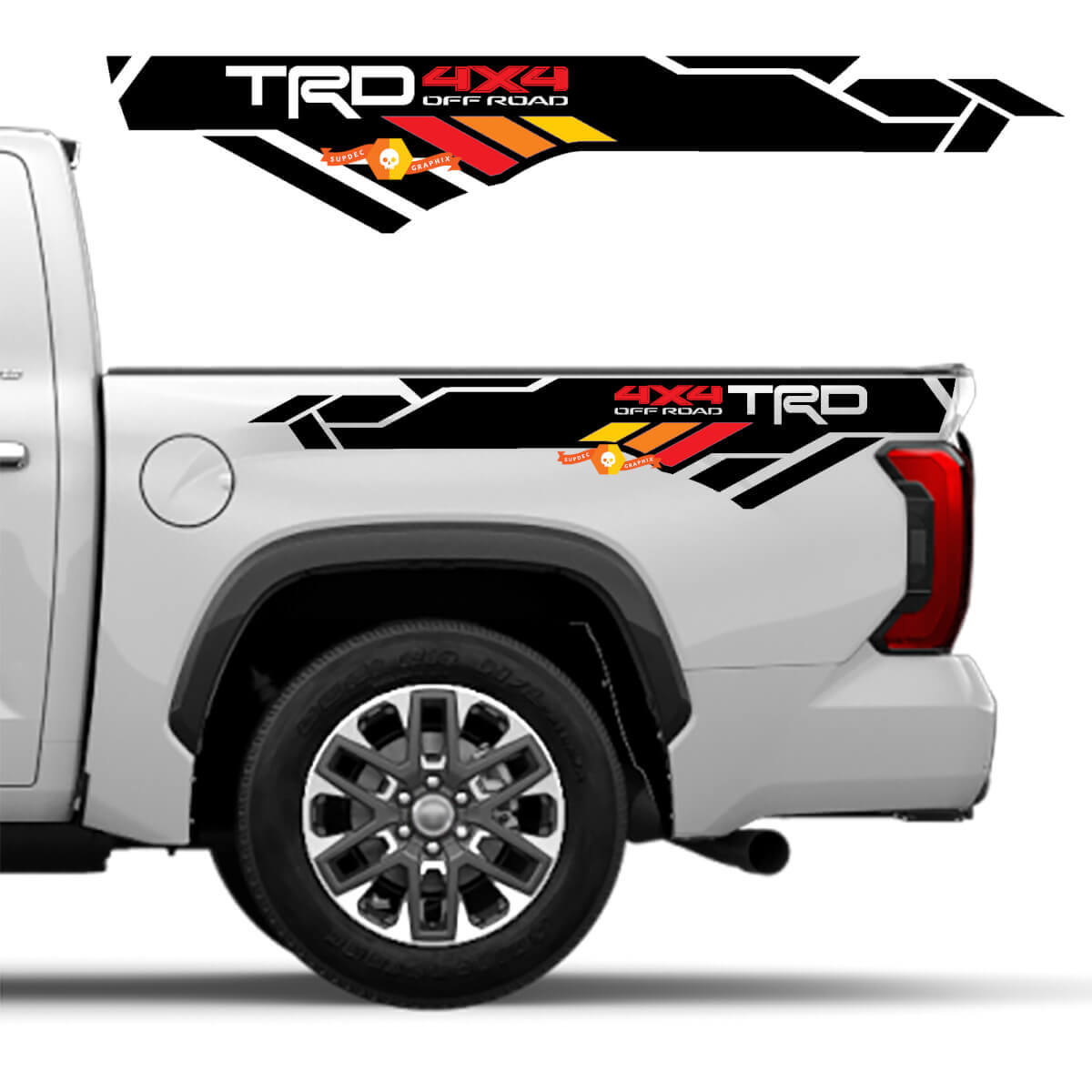 TRD 4x4 Offroad Vintage-Stil Vinyl-Aufkleber für die Zurrösen des Toyota Tundra 2022-2024