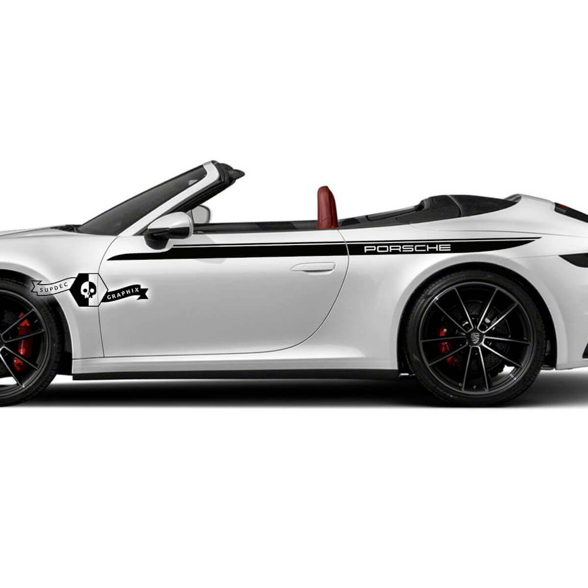 2 neue Porsche 911 Porsche Carrera Stripes Doors Up Kit Aufkleber Aufkleber
