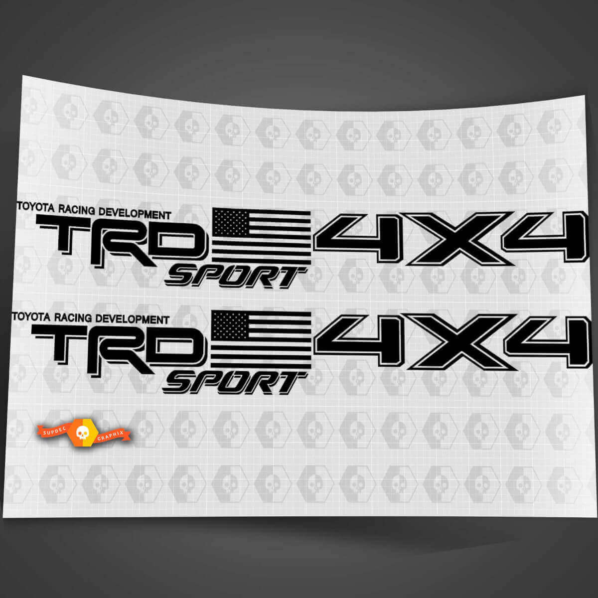 TRD Sport USA-Flagge 4x4 Seiten-Vinylaufkleber Paar für Toyota Tacoma