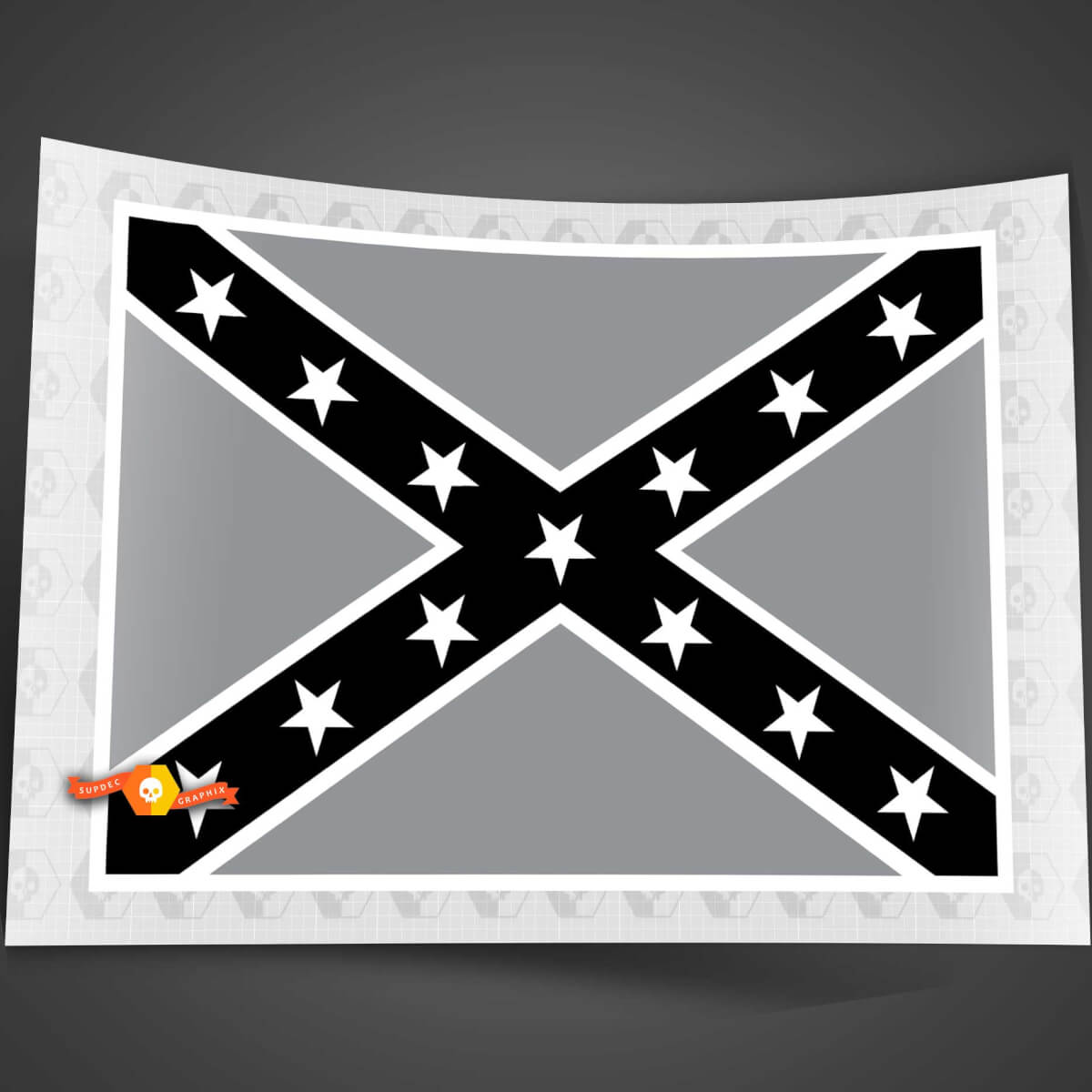 General Lee Flagge schwarz und weiß 34