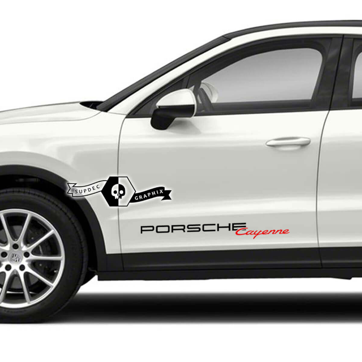 2 Porsche Cayenne Seitentüren-Kits, Logo-Aufkleber, Aufkleber, 2 Farben
