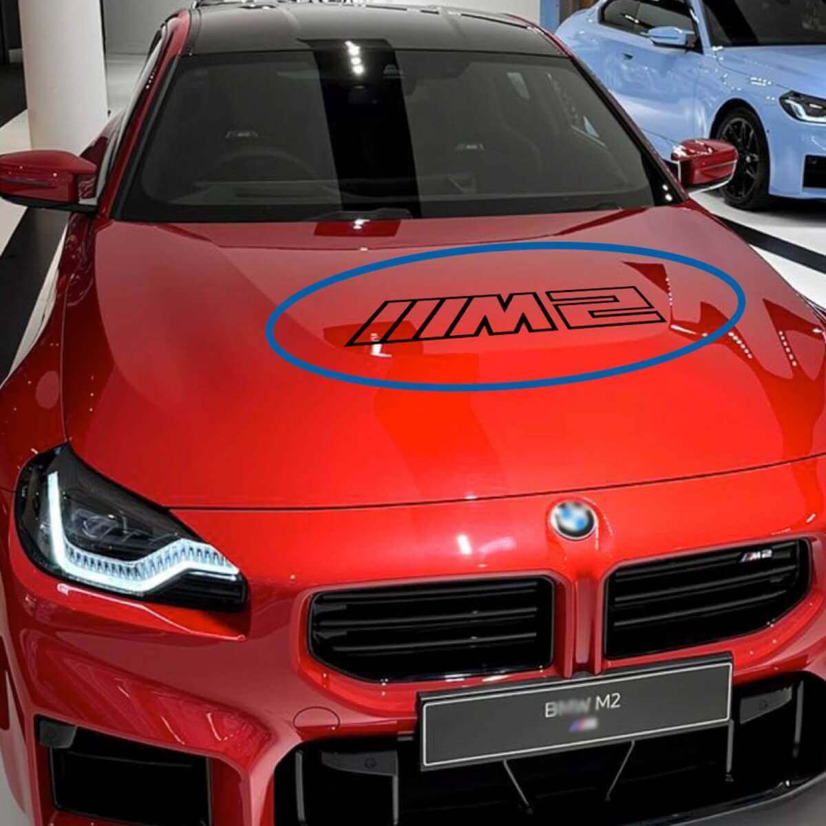 M2 Motorhauben-Logo Kreis Vinyl-Aufkleber für BMW M2 G87