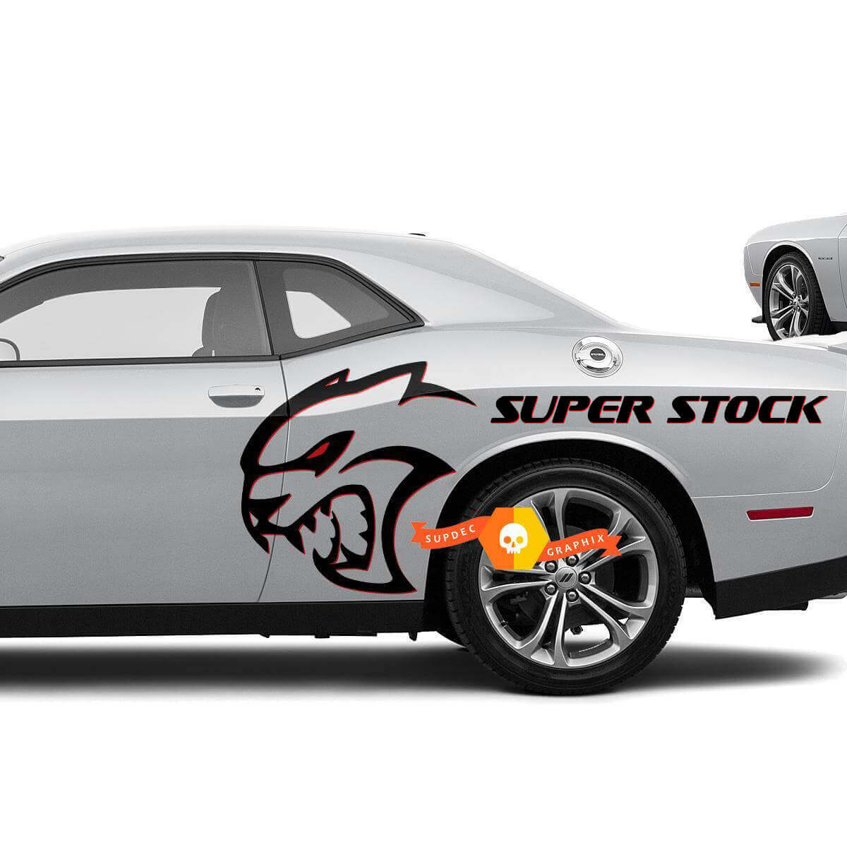 Hellcat Super Stock Seiten-Vinylaufkleber für Dodge Challenger oder Charger