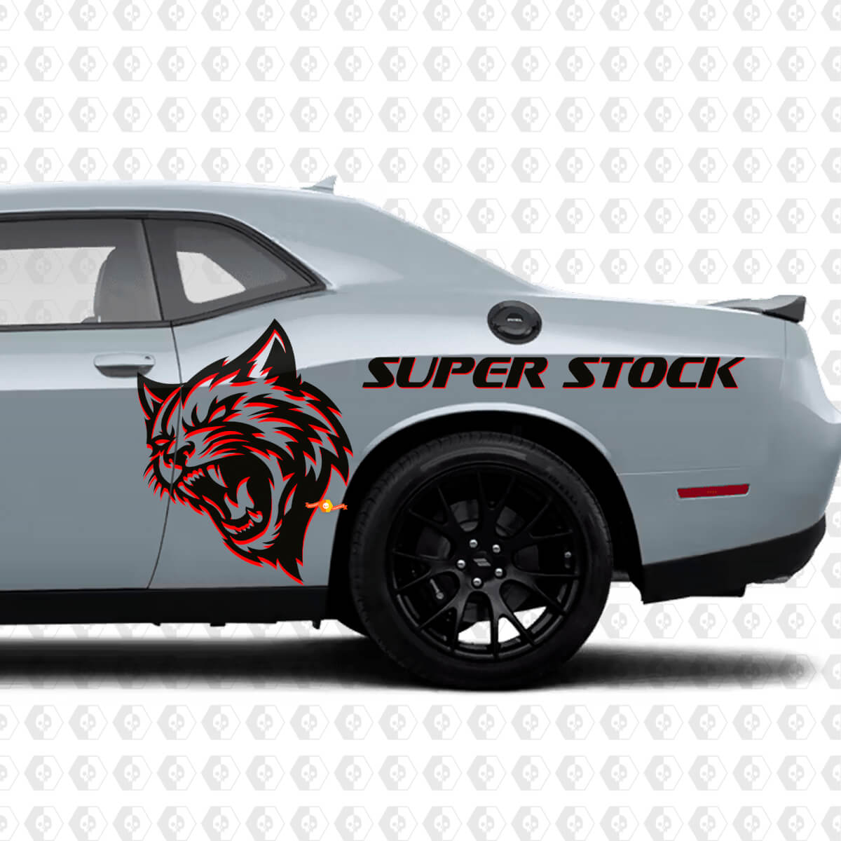 Wildcat Super Stock Seiten-Vinyl-Aufkleber-Kit für Dodge Challenger oder Charger