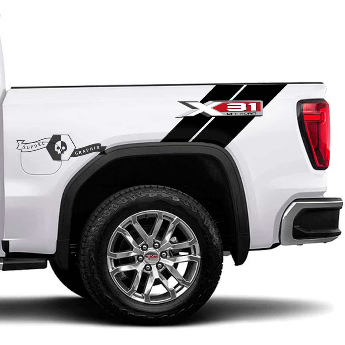 X31 Off Road Hash Seiten Vinylaufkleber für 2023 GMC Sierra 1500
