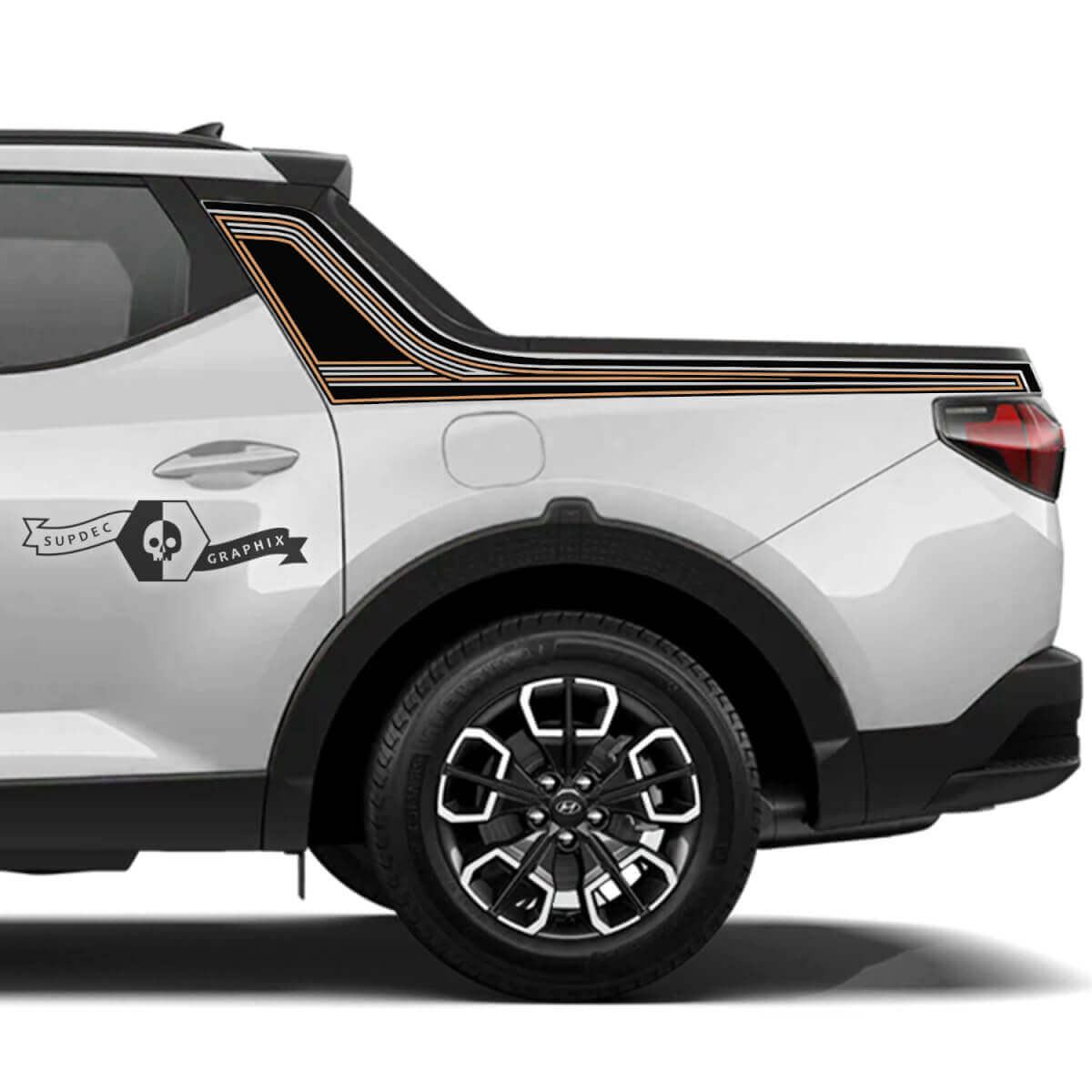 Dekoratives Seitenstreifen-Vinyl-Aufkleber-Set für Hyundai Santa Cruz
