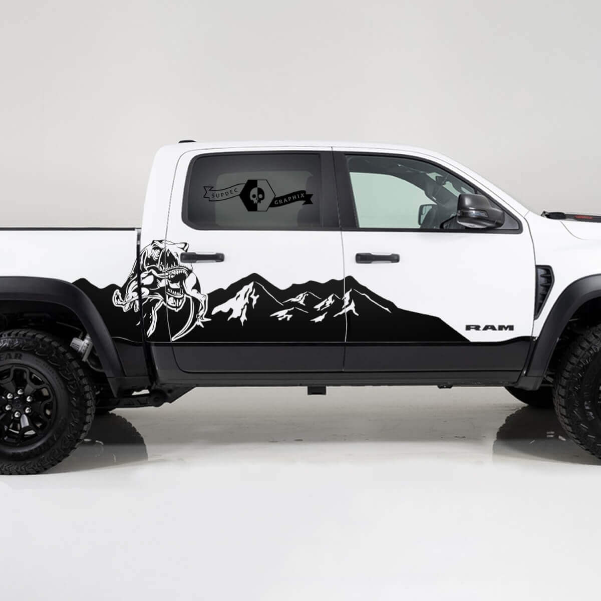 TRX Mountains Range Seitlicher Vinyl-Aufkleber-Satz für Dodge Ram Rebel TRX 1500 2021+