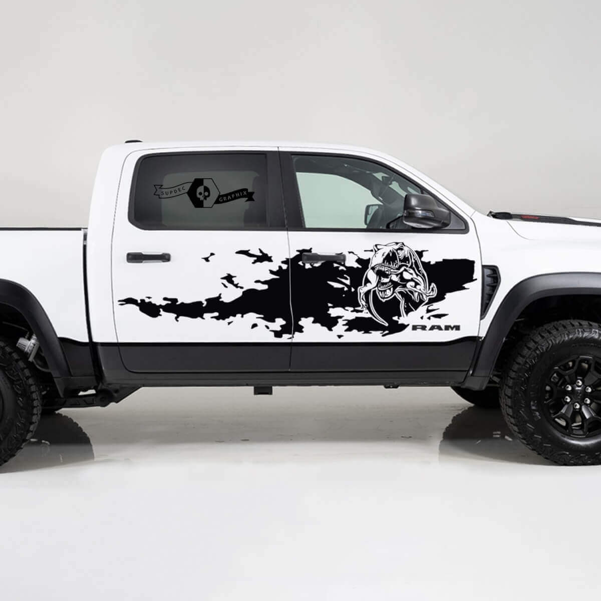 TRX Eating Mud Splash Style Seiten-Vinyl-Aufkleber-Kit für Dodge Ram1500 2021+