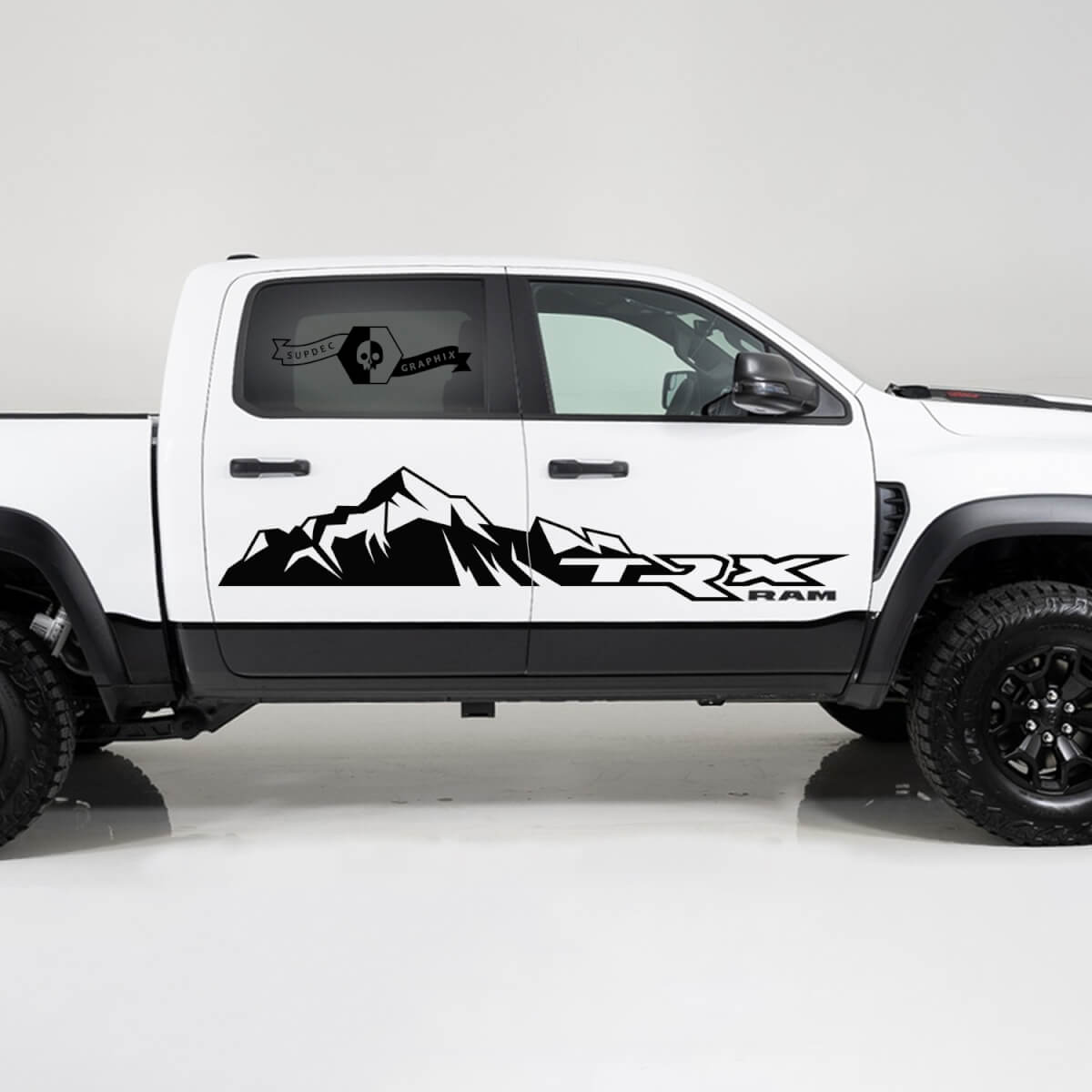 2x Dodge Ram TRX Rebel 2022 2023 1500 Side Splash TRX Eating Raptor Mountains Truck Vinyl Aufkleber Grafik
