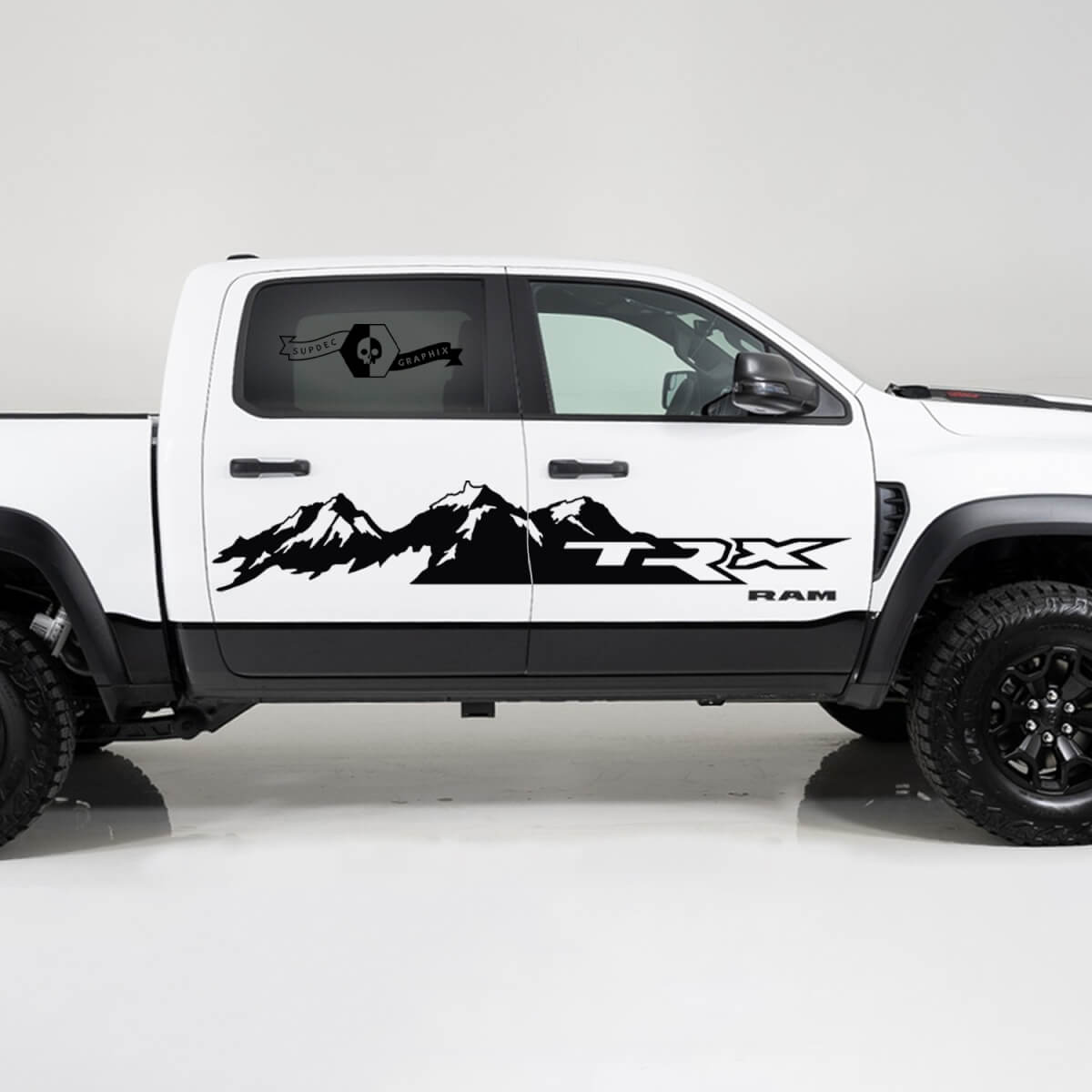 2x Dodge Ram TRX Rebel 2022 2023 1500 Side Splash TRX Mountains Logo Truck Vinyl Aufkleber Grafik
