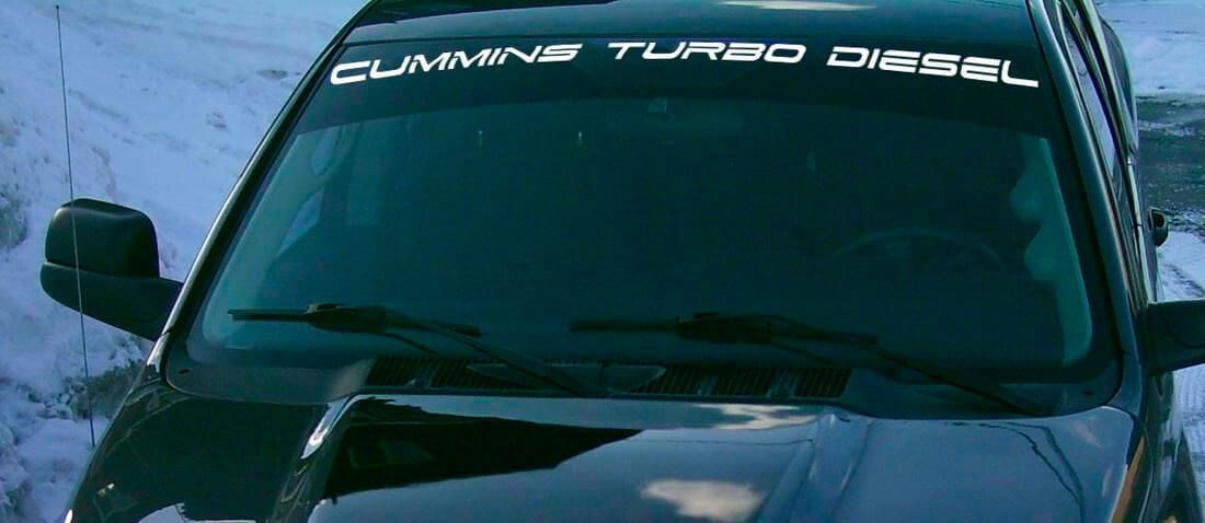 Aufkleber für Ram Truck CUMMINS TURBO DIESEL WINDSCHUTZSCHEIBE Vinyl-Aufkleber