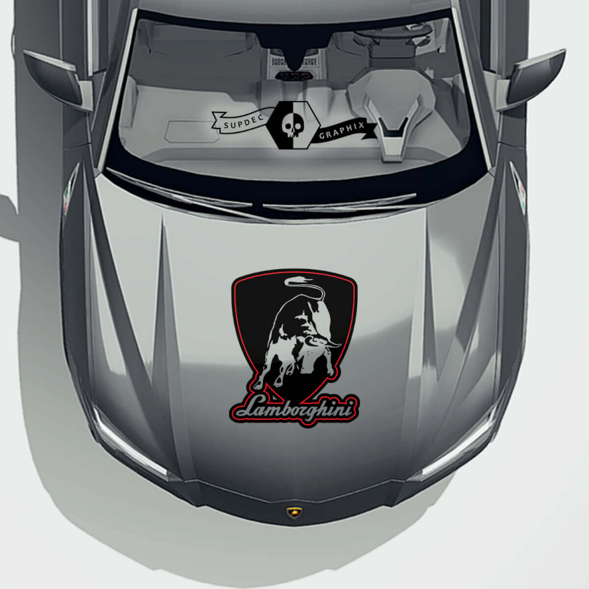 Lamborghini Urus 2021 2022 2023 Motorhaube Logo Vinyl Aufkleber Aufkleber Grafik Trim 2 Farben
