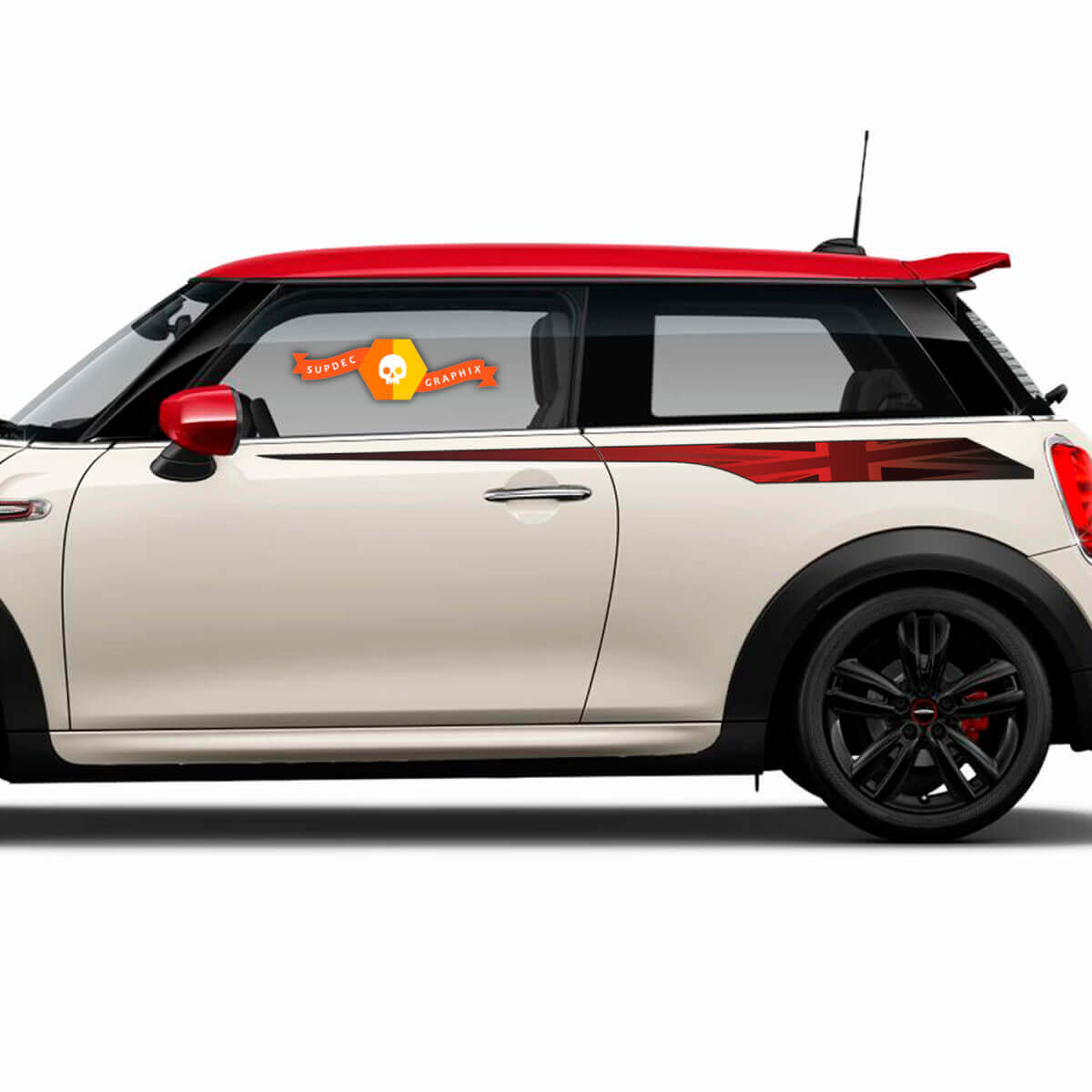 Paar Union Jack Seitenstreifen Tür oben für F56 Mini Cooper S Flagge Aufkleber Aufkleber Grafiken
