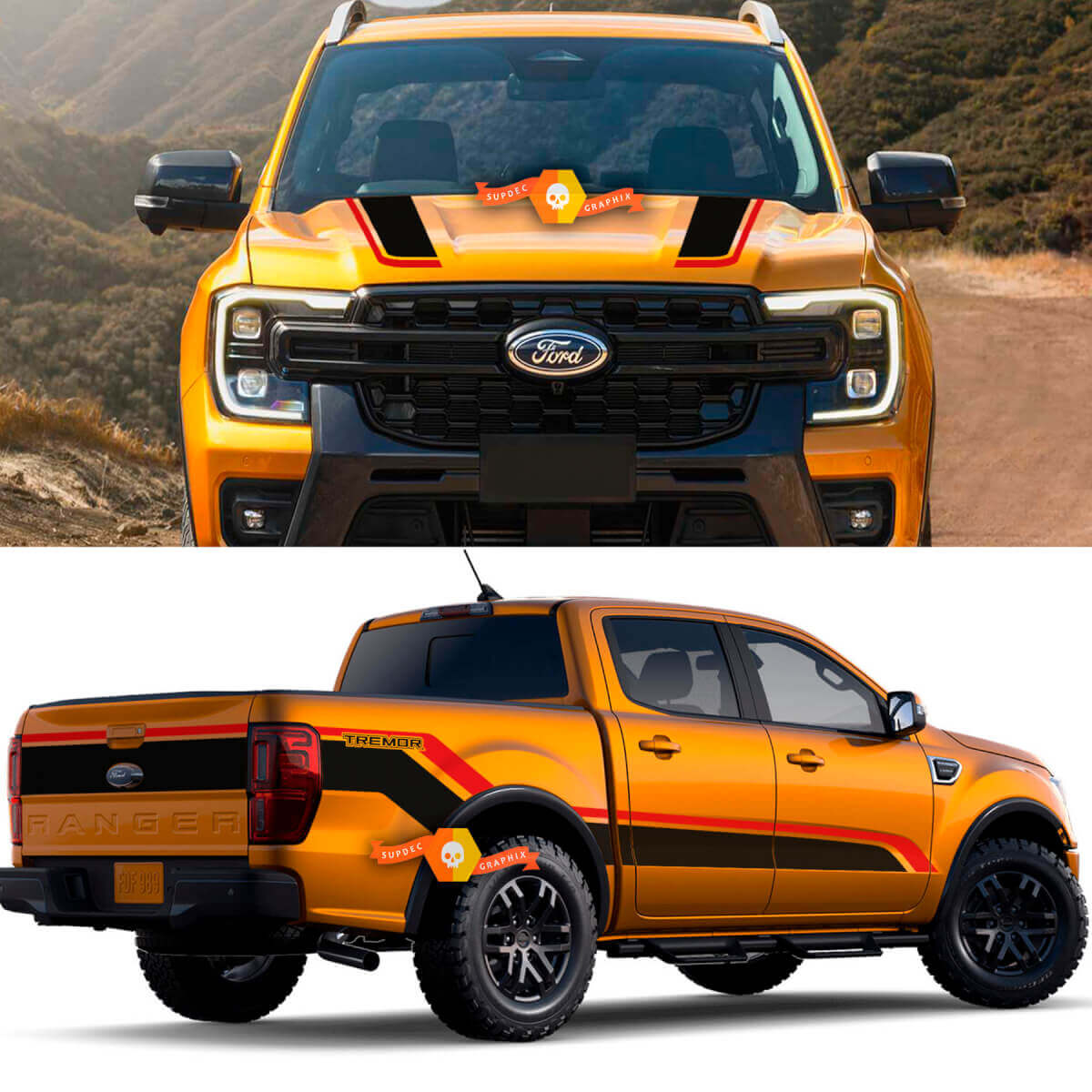 Truck Bed Side Aufkleber Tremor Set Ford Super Duty F250 F150 Vinyl Stripe Full Kit Aufkleber 2 Farben
