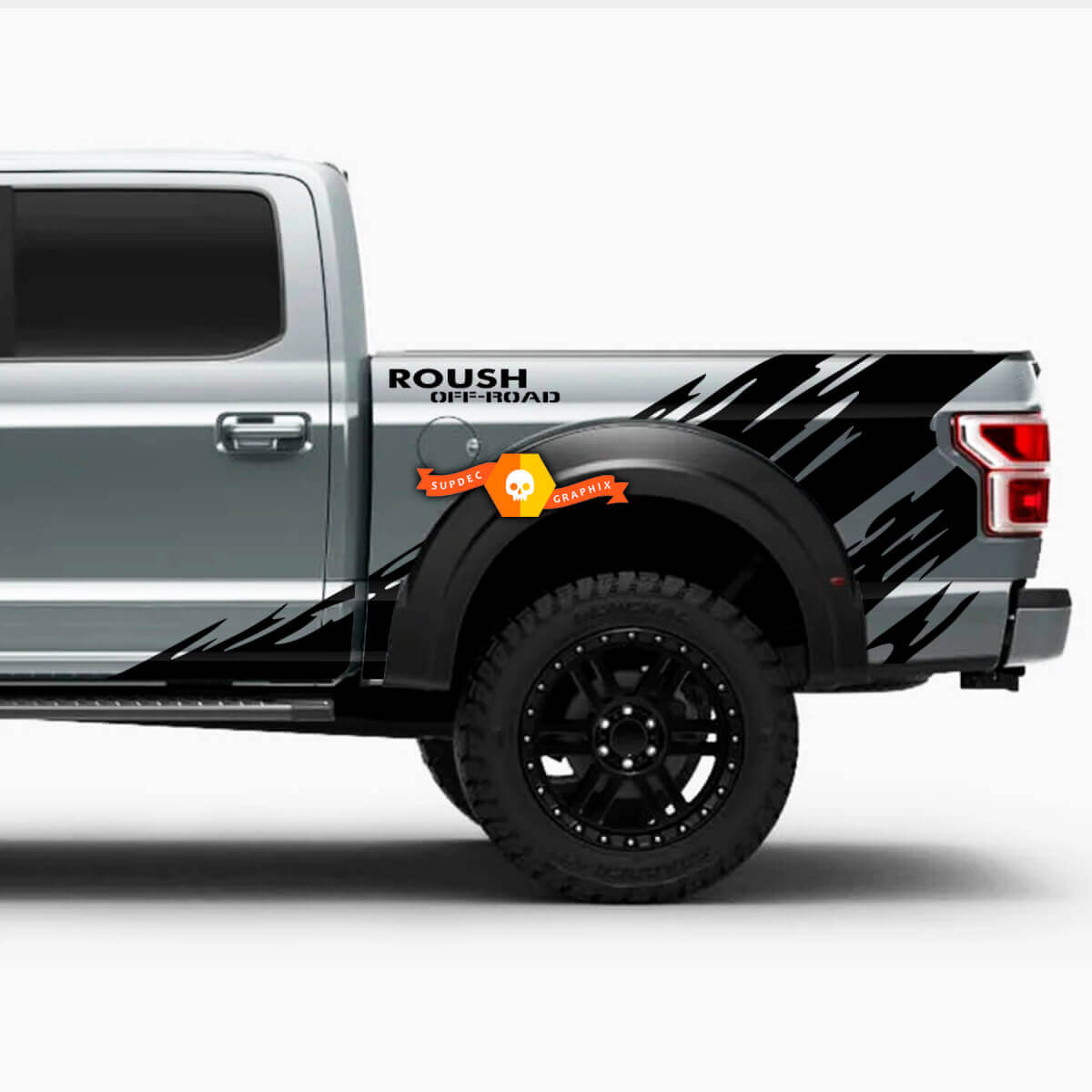 Roush Off-Road Schlamm-Spritzschutz Ladeflächen-Seitenvinylaufkleber für Musclecar Truck 2013+