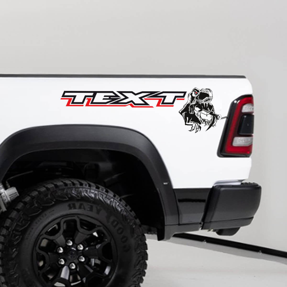 Individuelles Text-Nachtseiten-Vinylaufkleber-Set für Dodge Ram TRX 2020-2023