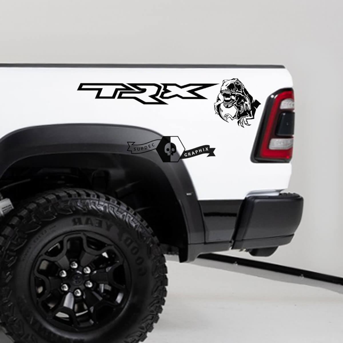 Paar Dodge Ram TRX 2020–2023 TRX Eating Raptor Bed Side Aufkleber Truck Vinyl Graphic -2
