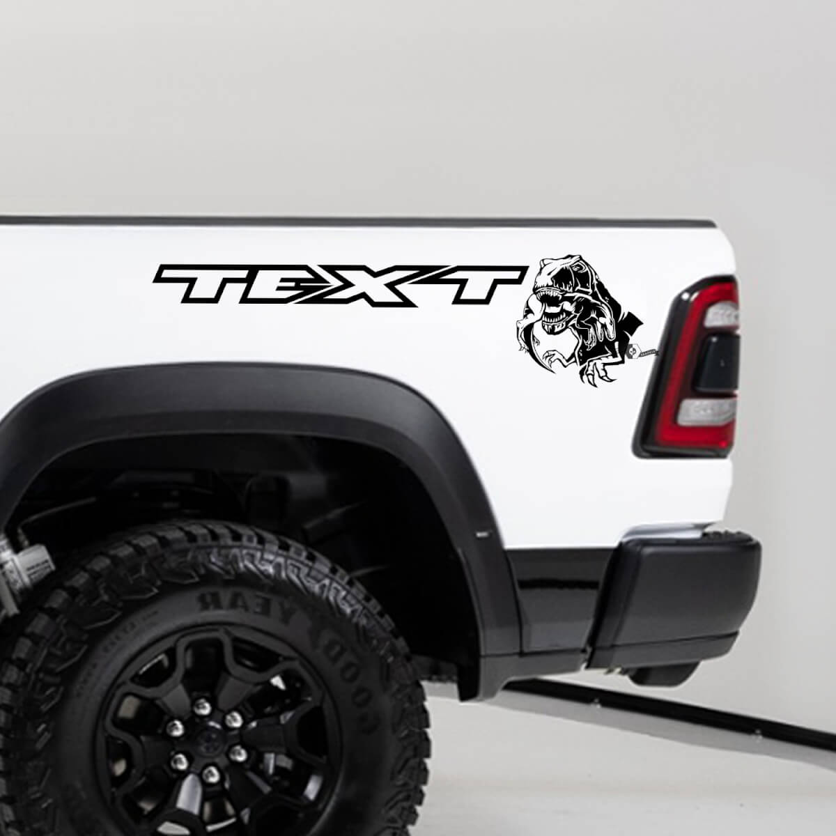 T-Rex essender Raptor Heckseiten-Vinylaufkleber-Satz für Dodge Ram TRX 2020-23