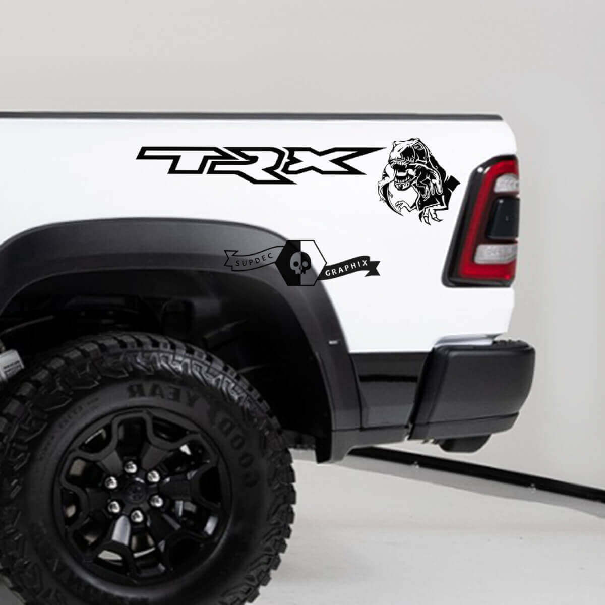 T-Rex essend hintere Seiten-Vinylaufkleber für Dodge Ram TRX 2020-2023