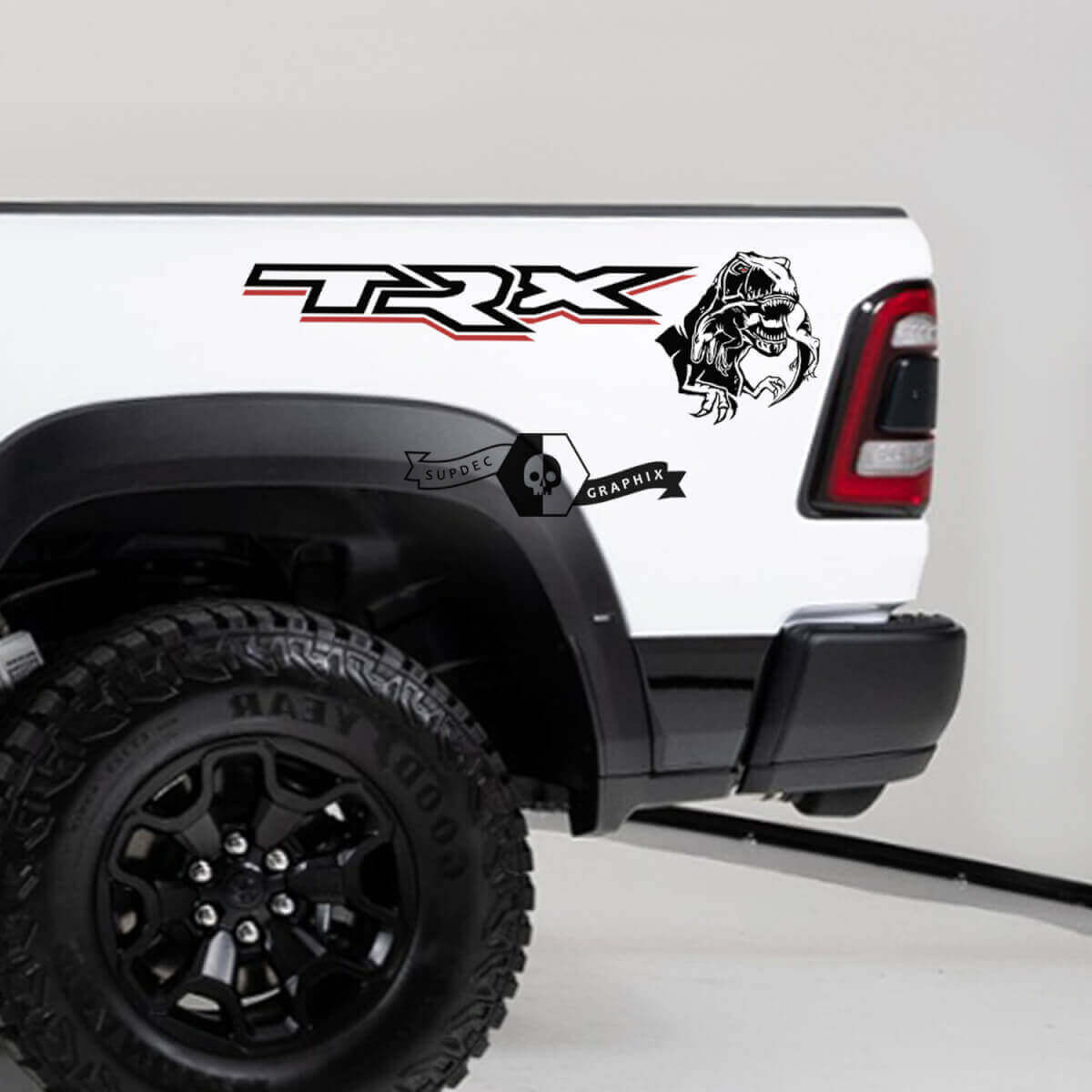 T-Rex Essender Raptor Seiten-Vinyl-Aufkleber-Kit für Dodge Ram TRX 2020-23