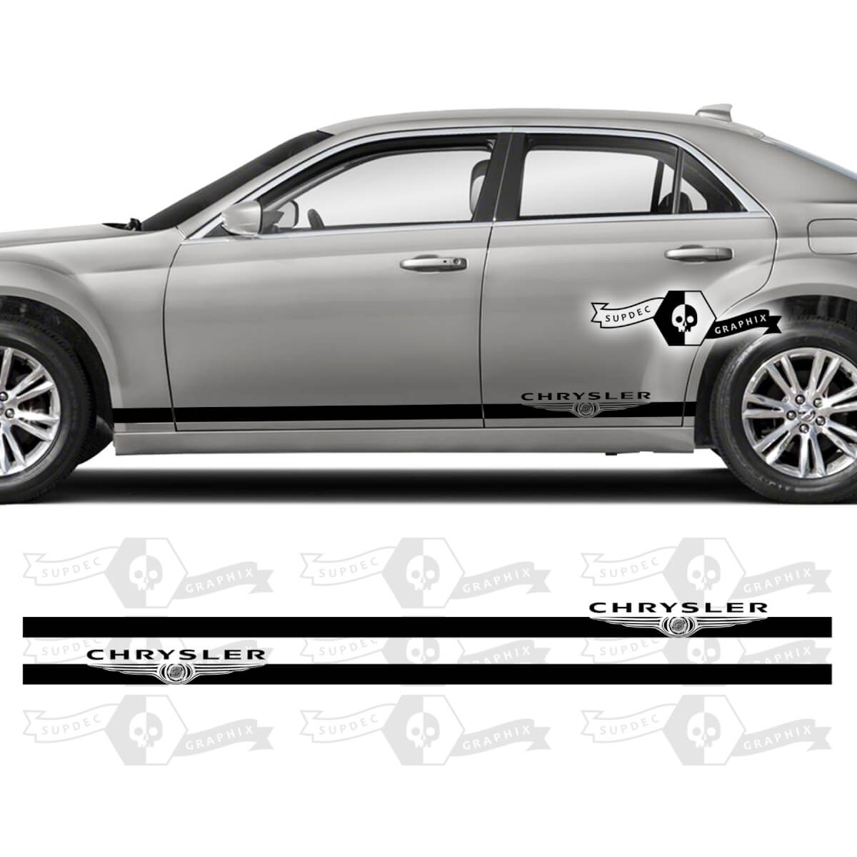 Paar Chrysler 300 2022 2023 Logo Touring Rocker Panel Graphics Auto Vinyl Aufkleber Aufkleber
