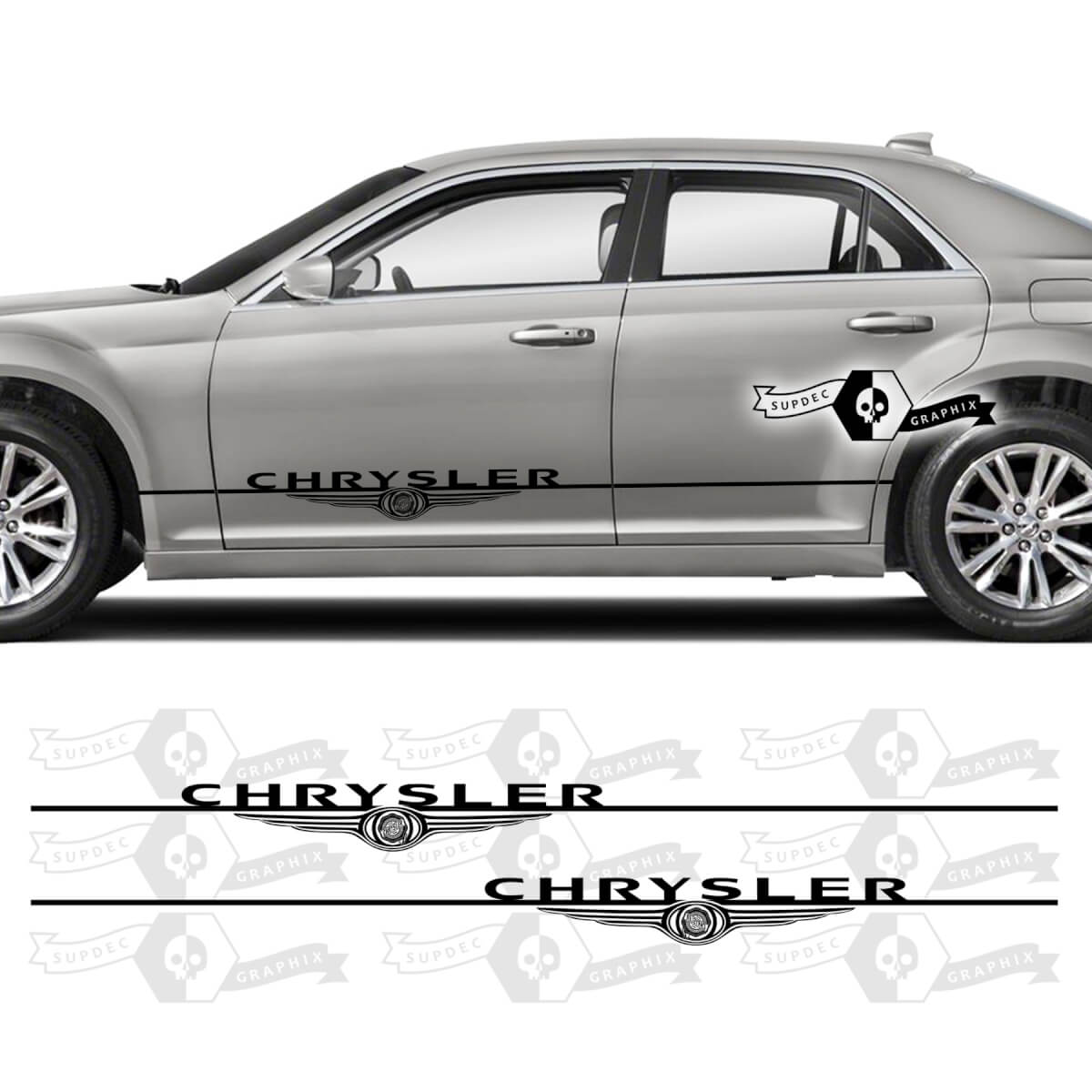 Paar Chrysler 300 2021 2022 2023 Logo Touring Rocker Panel Graphics Auto Vinyl Aufkleber Aufkleber
