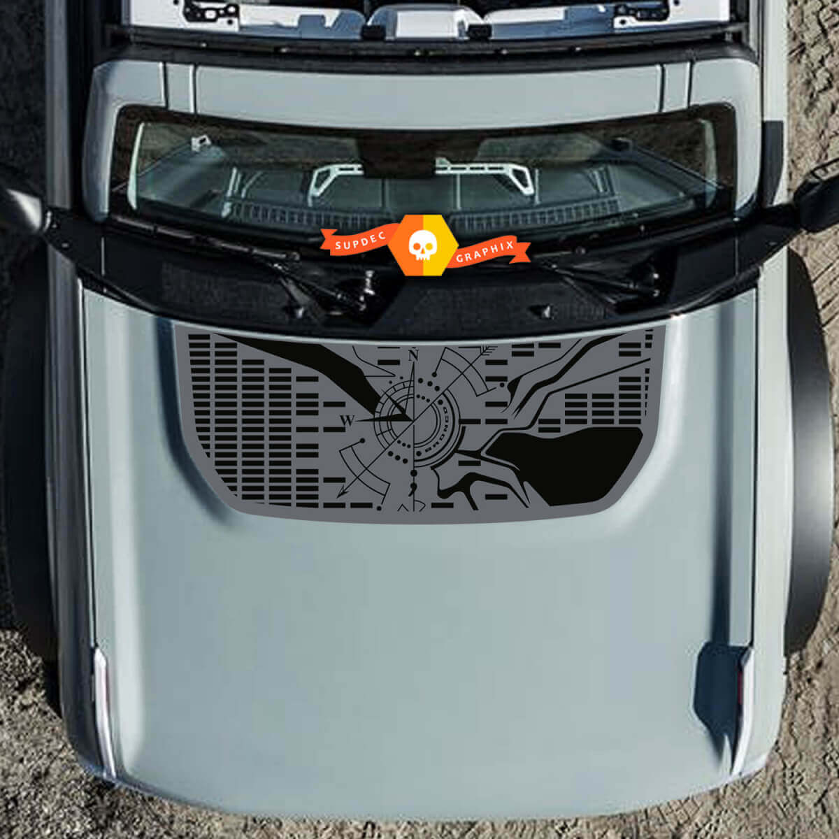 Hood Bronco Compass Wrap Graphics Aufkleberaufkleber für Ford Bronco
