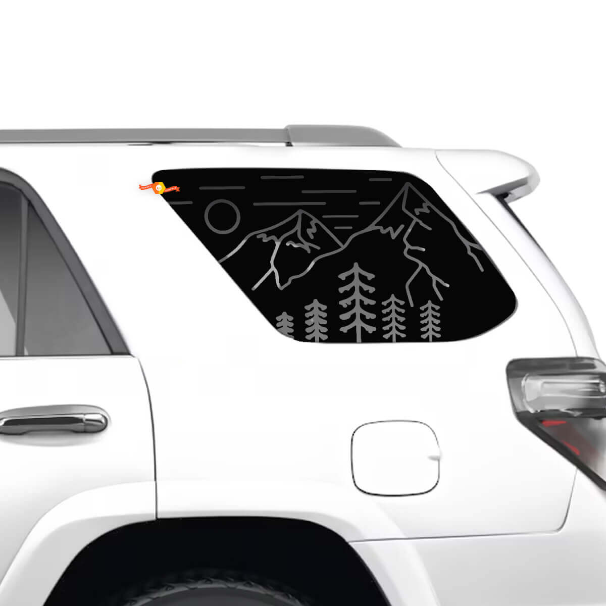4Runner Heckquartal Fenster Mountains Forest Vinyl -Aufkleber Aufkleber für Toyota 4Runner
