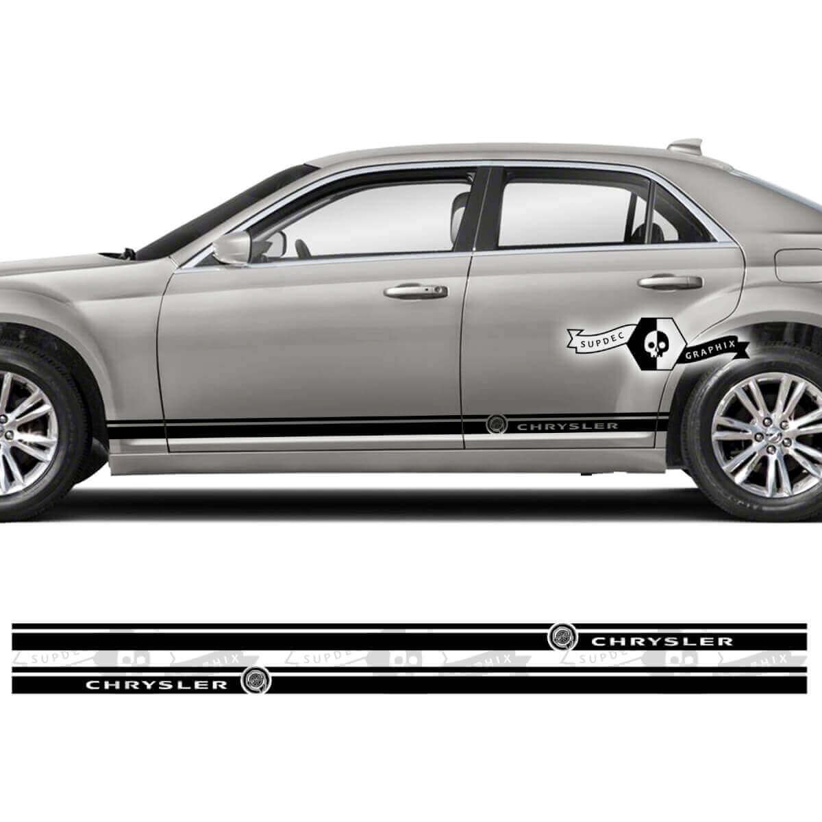 Paar Chrysler 300 Rocker Panel Graphics Auto Lines Trim Vinyl Aufkleber Aufkleber

