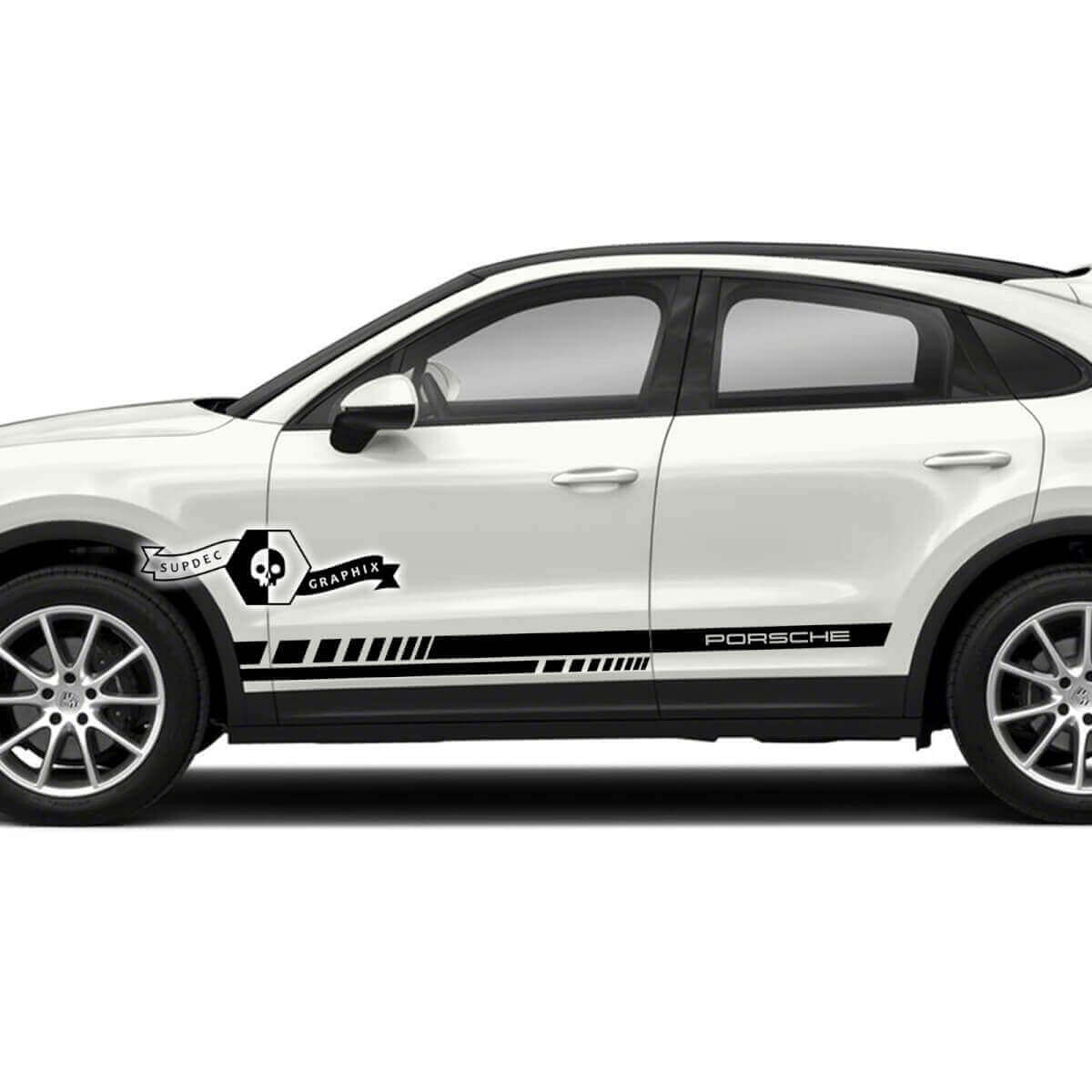 Schweller Seitenstreifen Türaufkleber Set für Porsche Cayenne 2023