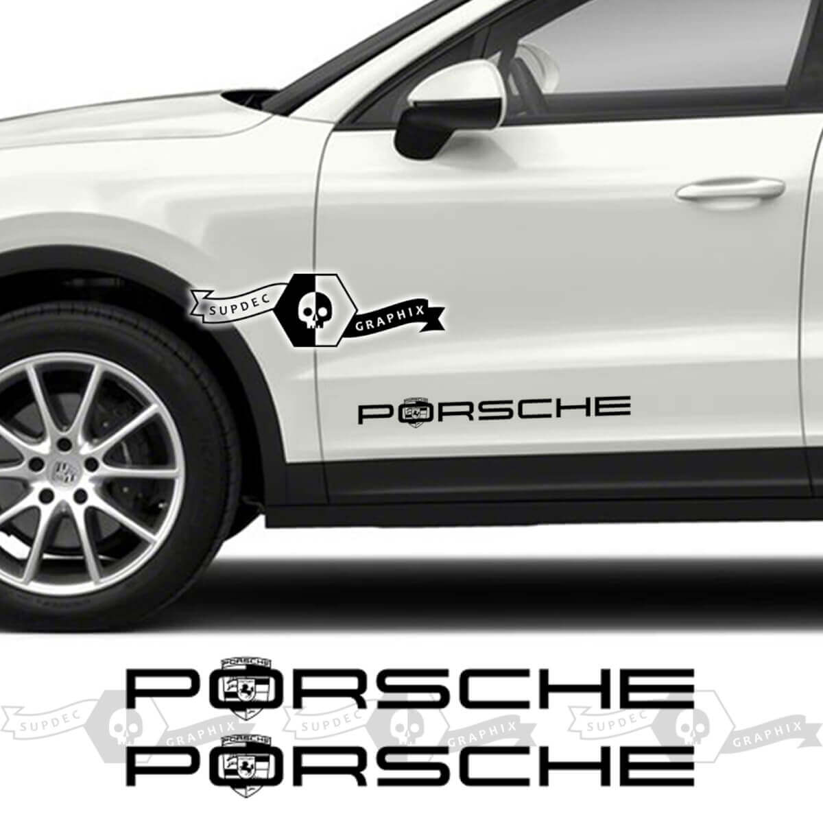 2x Porsche 2023 Porsche Cayenne Logo Türaufkleber
