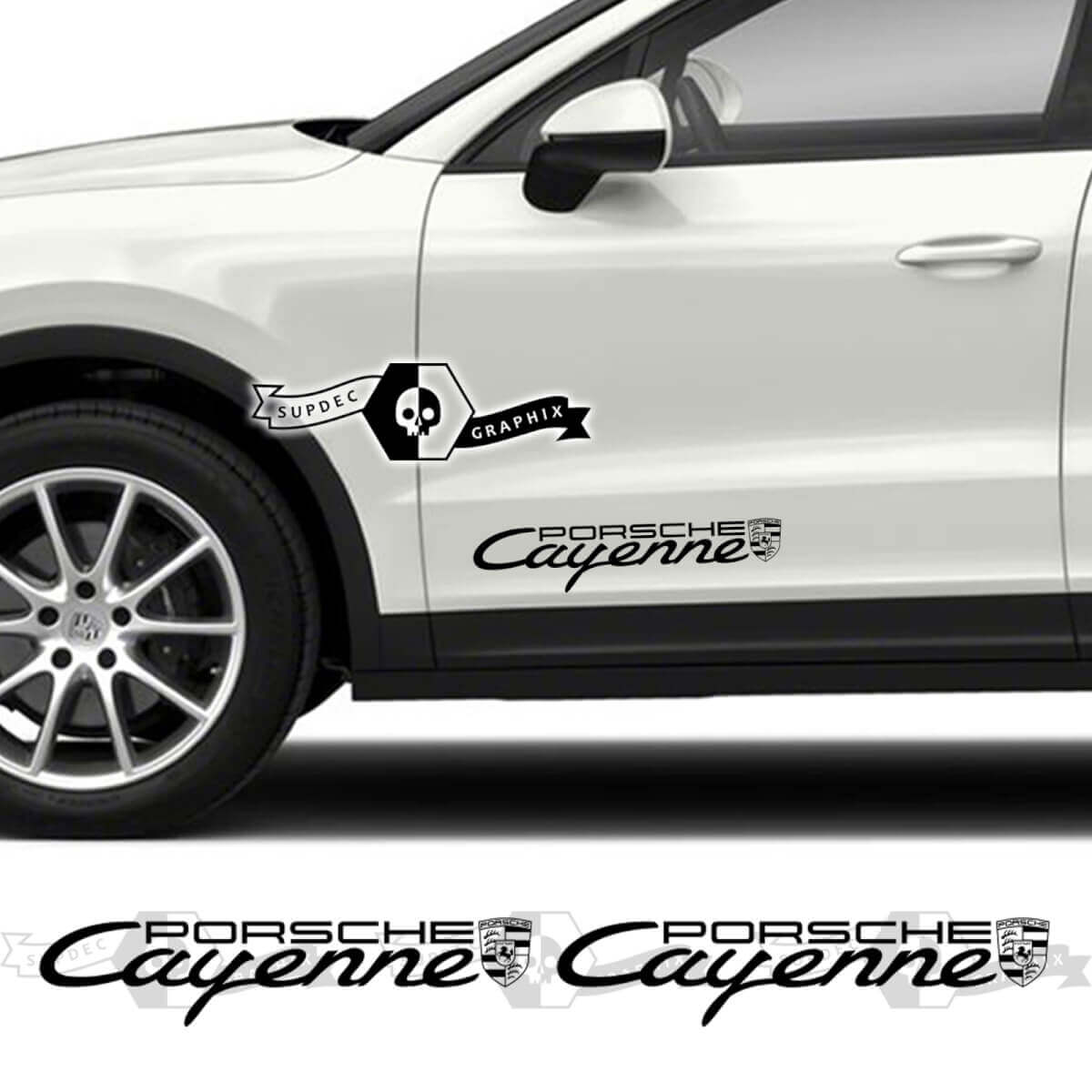 2x Porsche 2023 Porsche Cayenne Logo Türaufkleber
