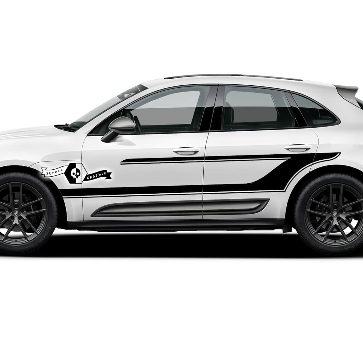 2x Porsche 2023 Porsche Macan T1 Side Trim Logo Stripes Doors Aufkleber Aufkleber
