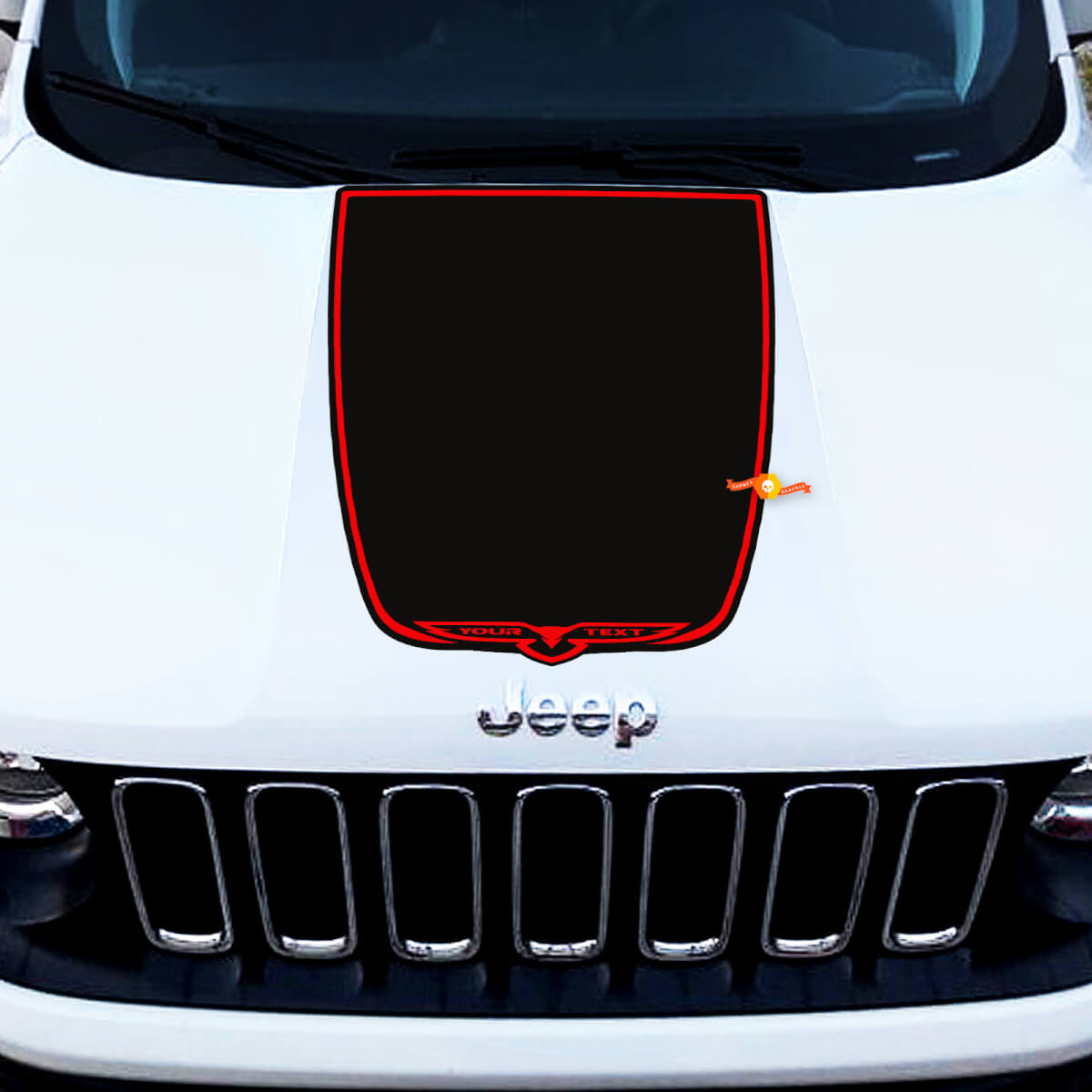 2022 Jeep Cherokee Trailhawk Black Satin Vinyl Hood Aufkleber Aufkleber Grafik
