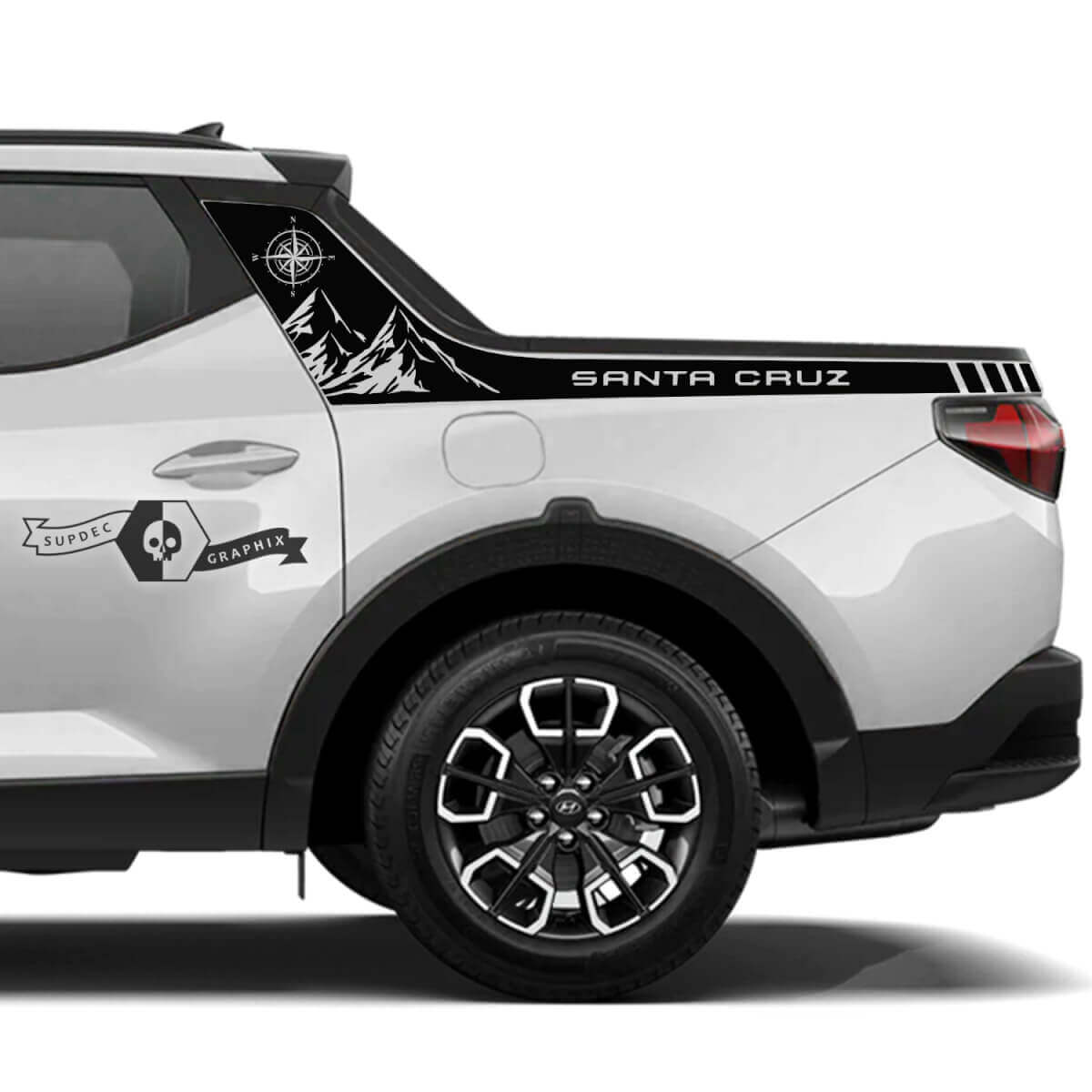 Mountain Style Seitenbetthaftaufkleber Paar für Hyundai Santa Cruz