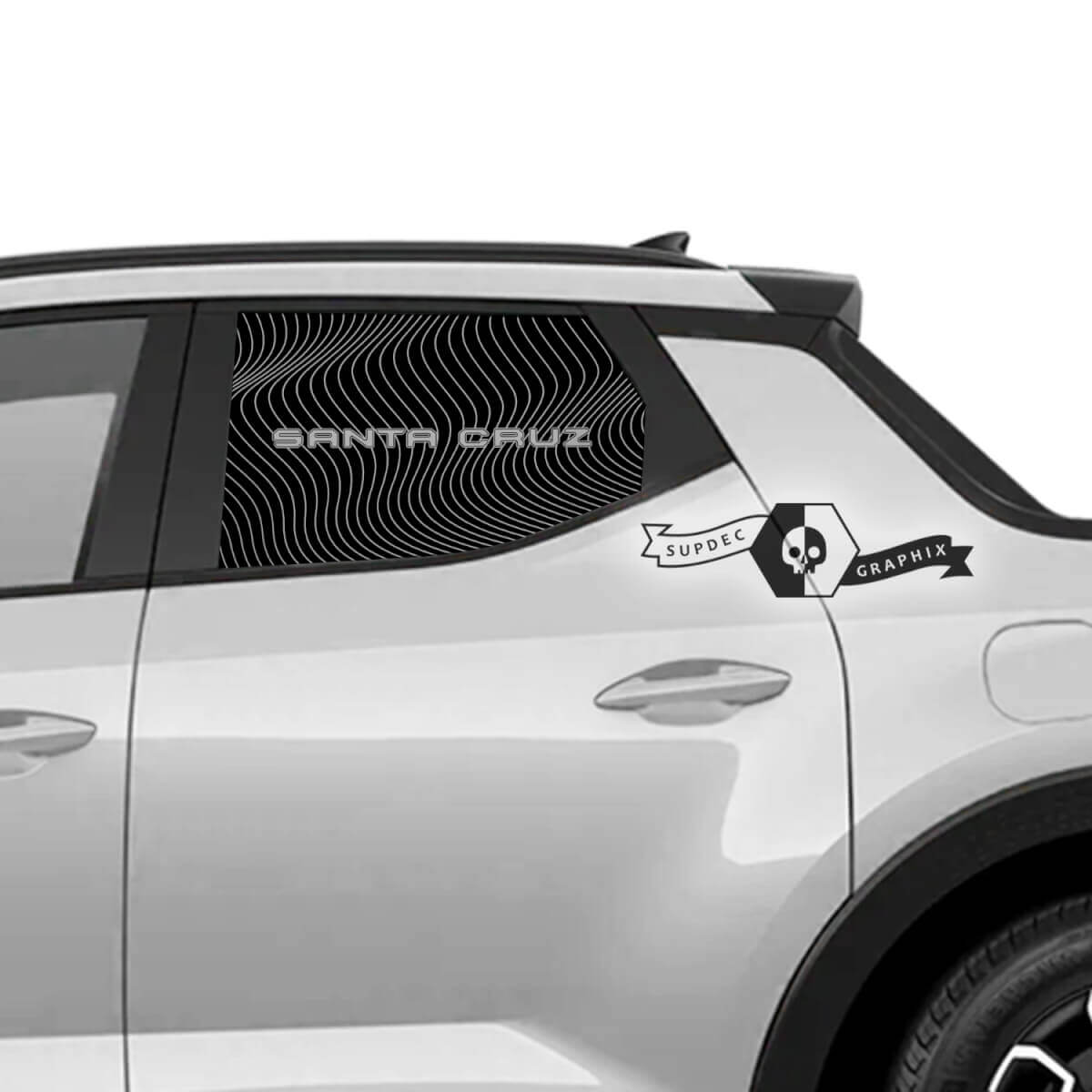 Wave Line Heckseitenfenster Vinylaufkleber für Hyundai Santa Cruz
