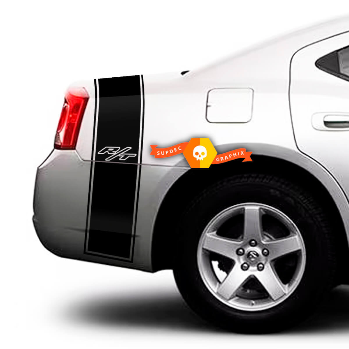 Kofferraum-Streifen Vinyl Aufkleber Set für Dodge Charger 2009-2015