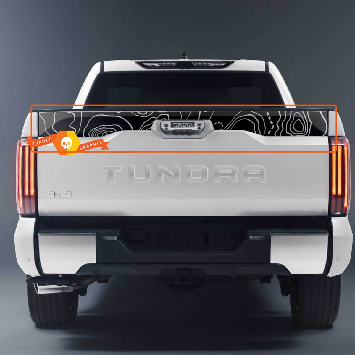 Tailgate Toyota Tundra 2023 TRD Off Road Topographic Map Vinyl Sticker Aufkleber
