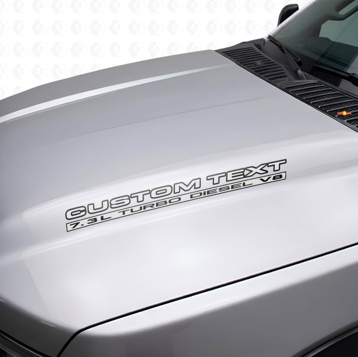 7,3L Turbo Diesel V8 Umrissbeschriftung Motorhauben-Vinylaufkleber für Musclecar Truck