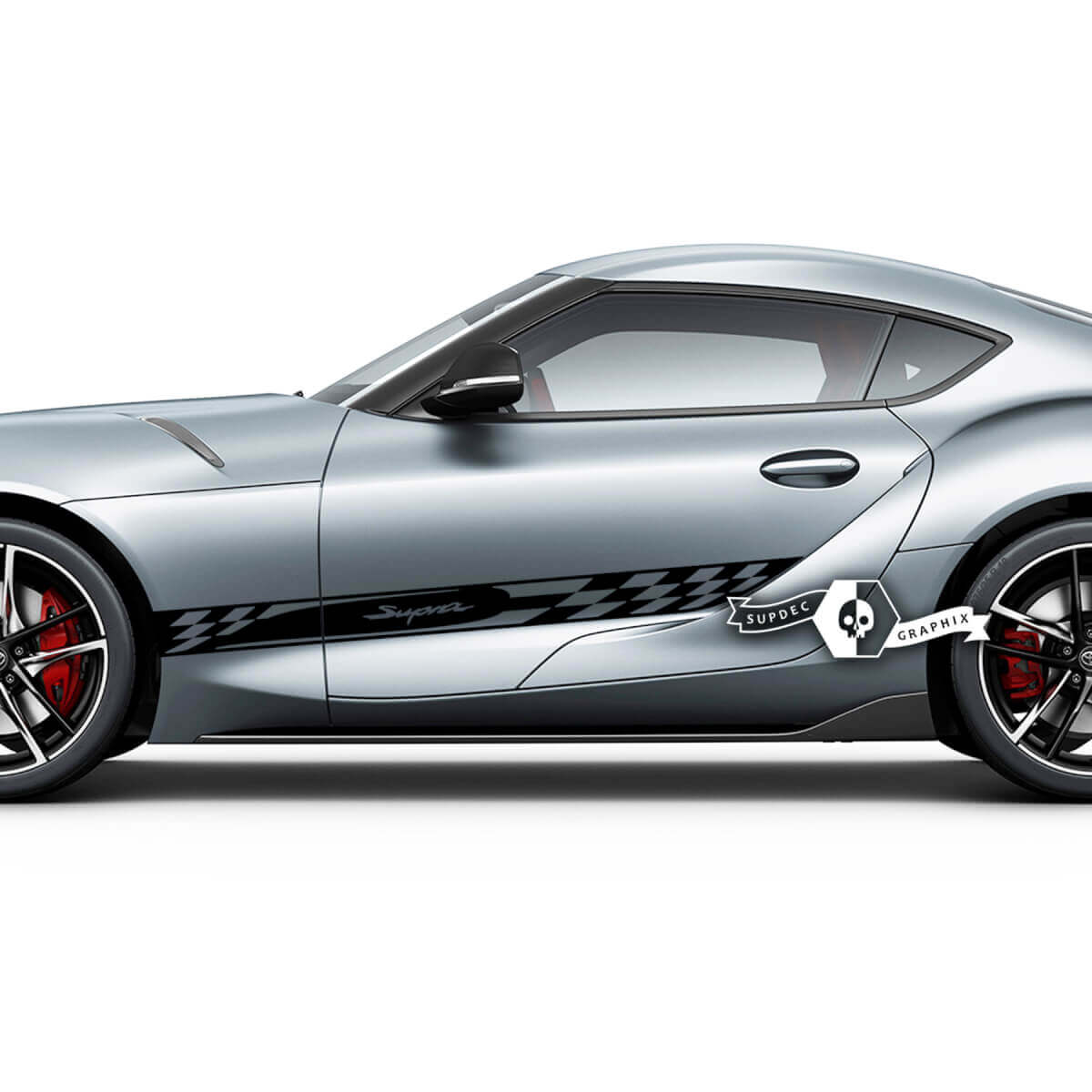 Toyota Supra MKV A90 A91 Türen Seitliche Schachbrettstreifen Grafiken Aufkleber Sticker
