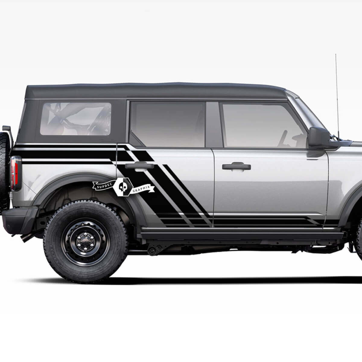 Paar Türen Seitentüren – Rocker Panel Graphics Splash Aufkleber Aufkleber für Ford Bronco 20212022 2023
