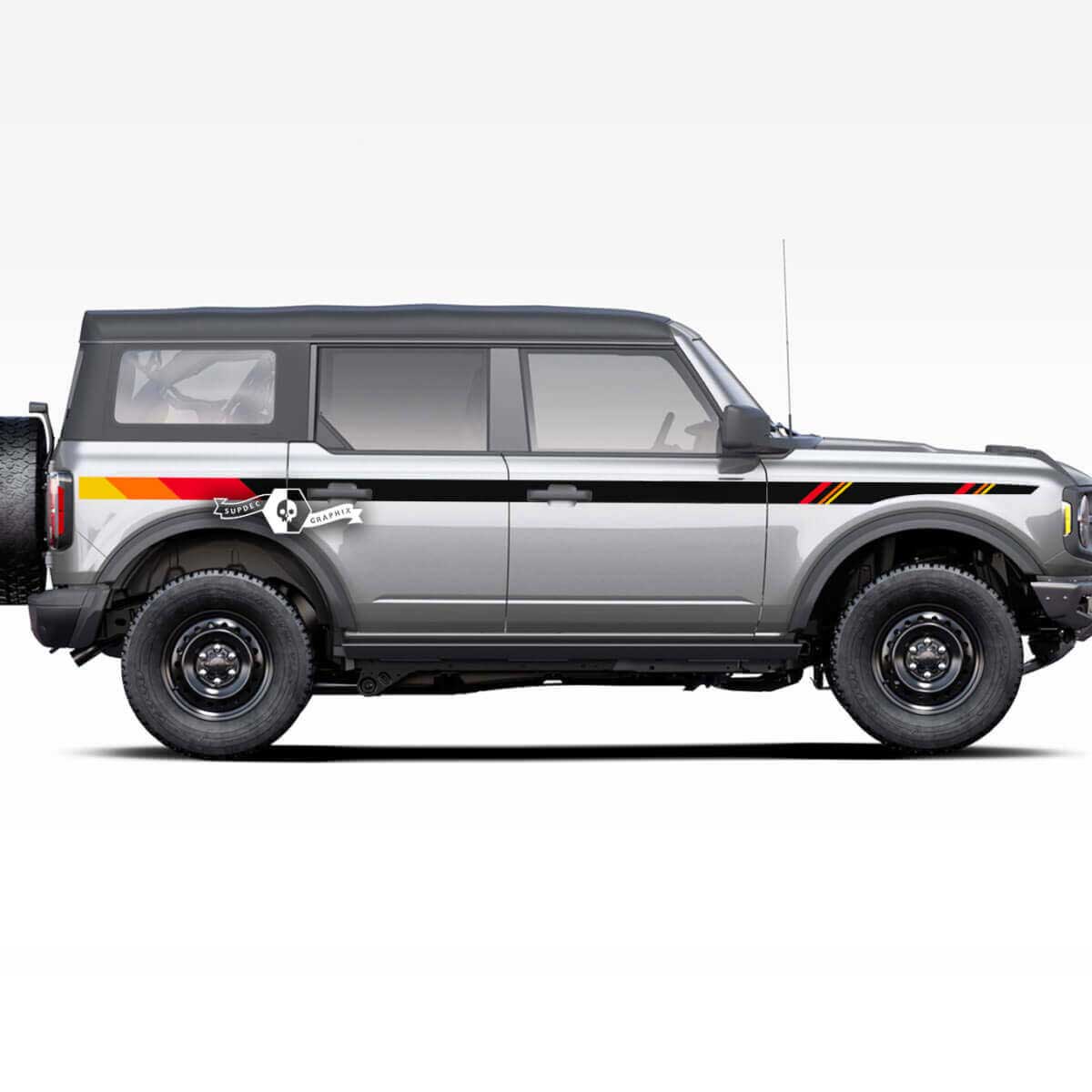 Paar Doors Up Side Stripes Old School Sunset Aufkleber Aufkleber für Musclecar horse 2021 2022 2023
