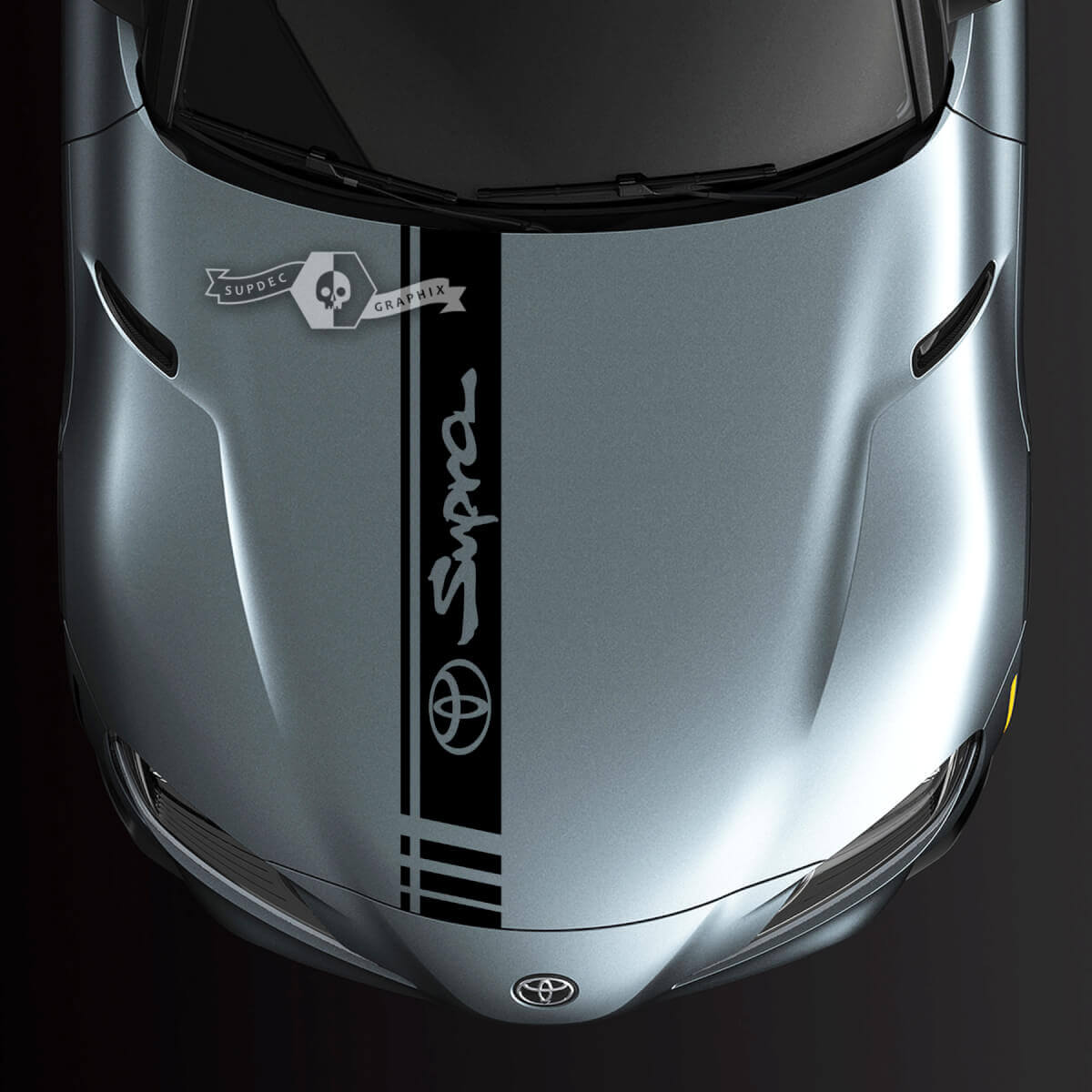 Toyota Supra MK V A90 A91 Hood Racing Stripe Graphics Aufkleber Aufkleber
